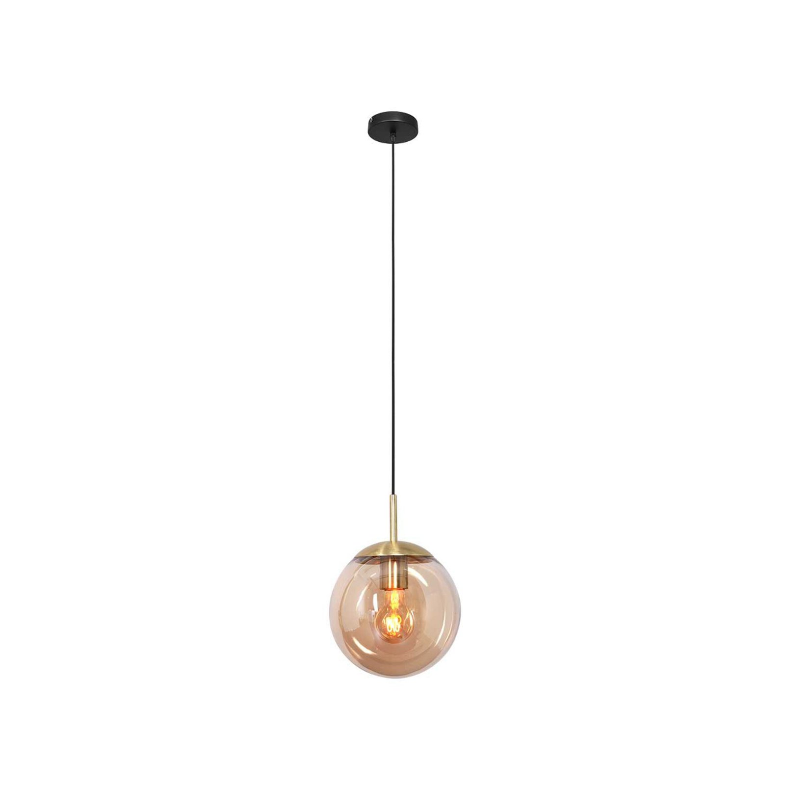 Bollique hanglamp, messing, Ø 20 cm, glas, 1-lamp, bol