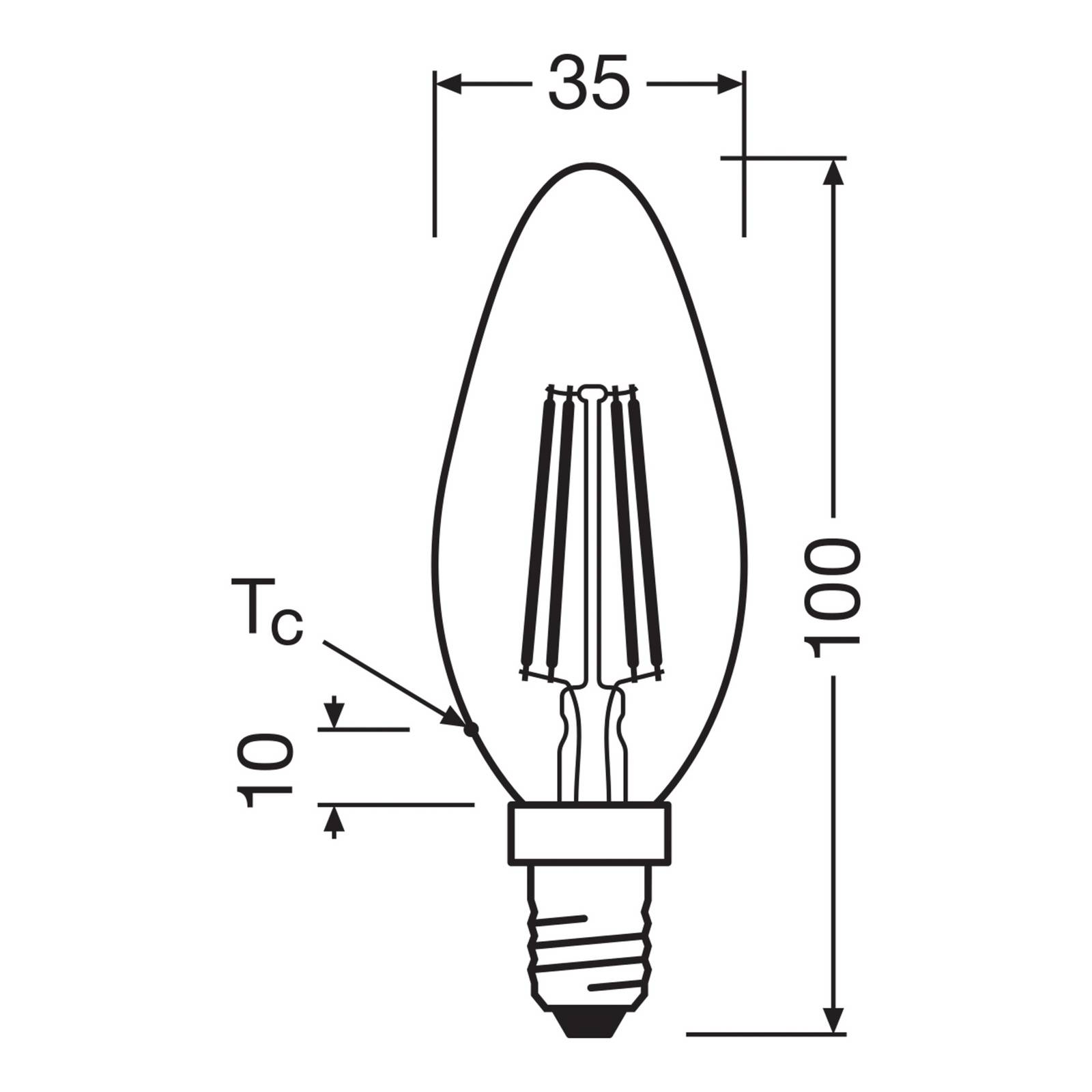 OSRAM LED świeczka mat E14 2,2W 827 klasa efektywności energetycznej 3-pak