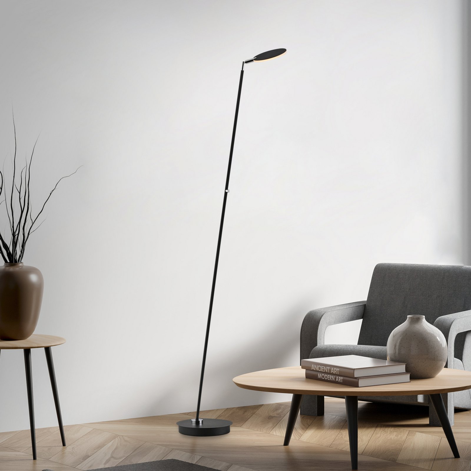 Piantana LED Paul Neuhaus Akku-Bente, nera, CCT, USB-C