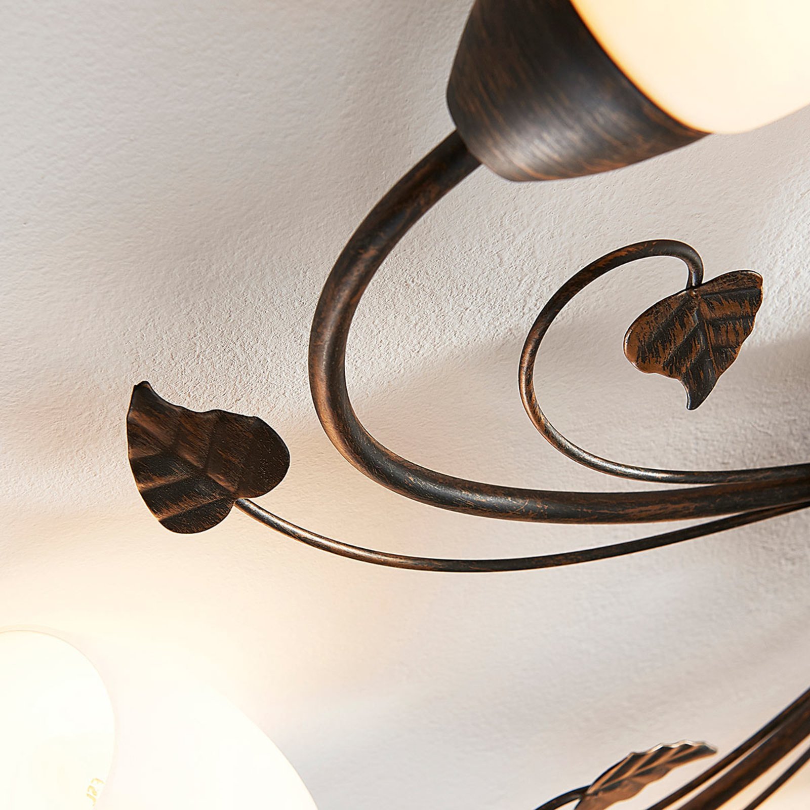 Stefania 5 Kattovalaisin White/Black-Gold - Lindby
