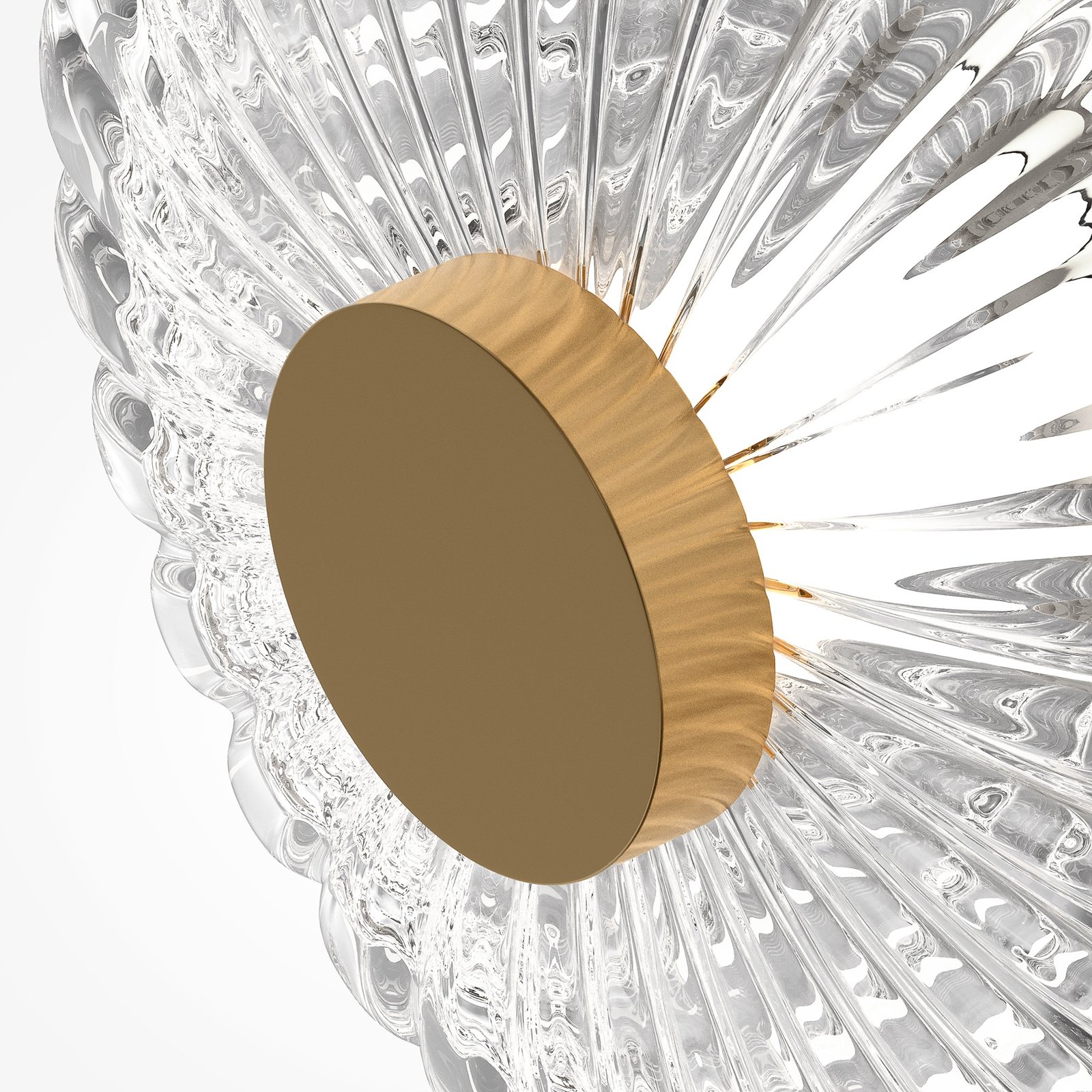 Maytoni LED wall light Amulet, round, Ø 18 cm, clear / gold