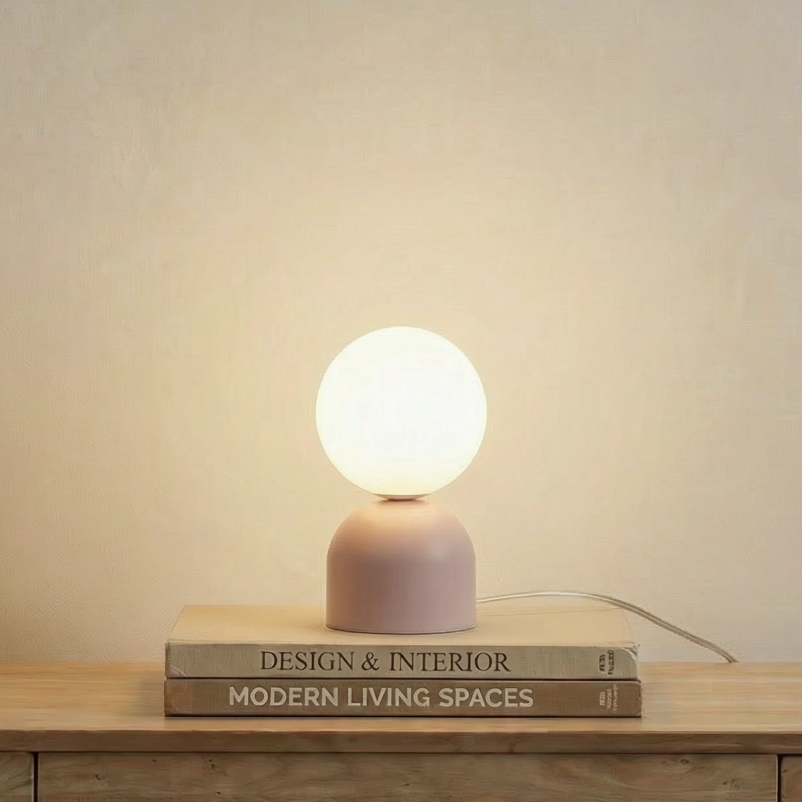 Namizna svetilka Miki, roza, steklo, višina 21 cm, G9