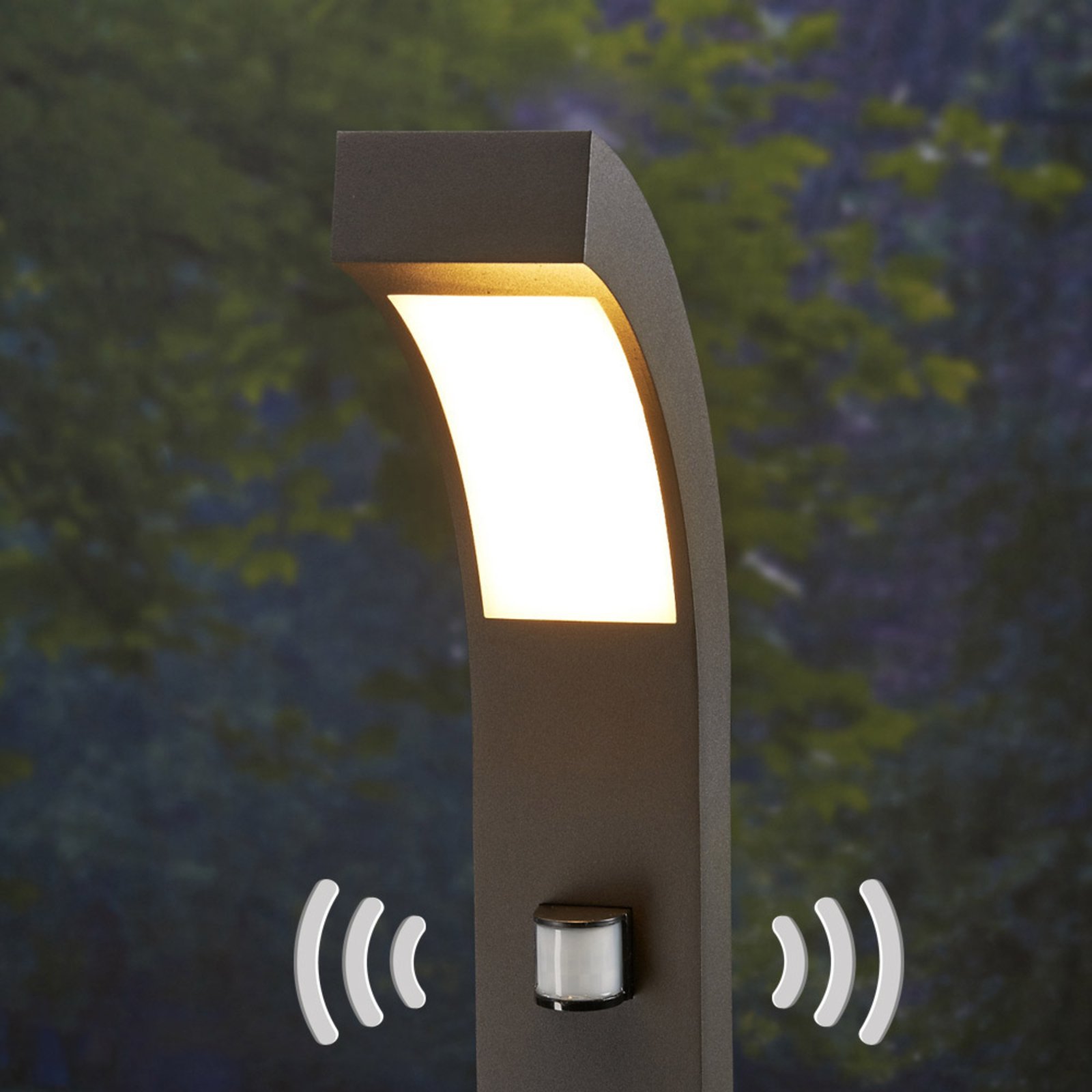 Lennik Candeeiro de Jardim Exterior com Sensor Graphite - Lucande
