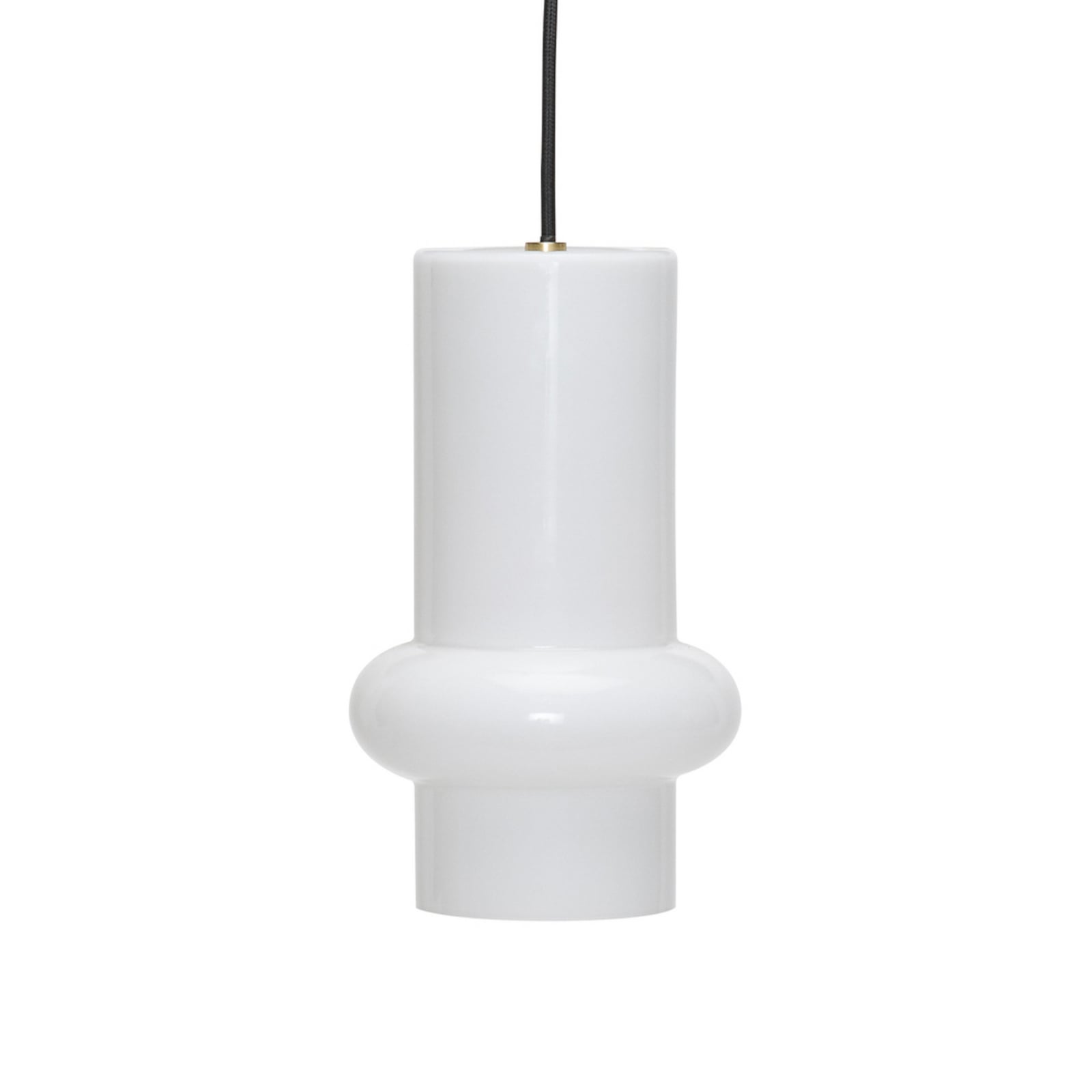 Żyrandol Pilule Down, biała z połyskiem, Ø 15 cm, szkło