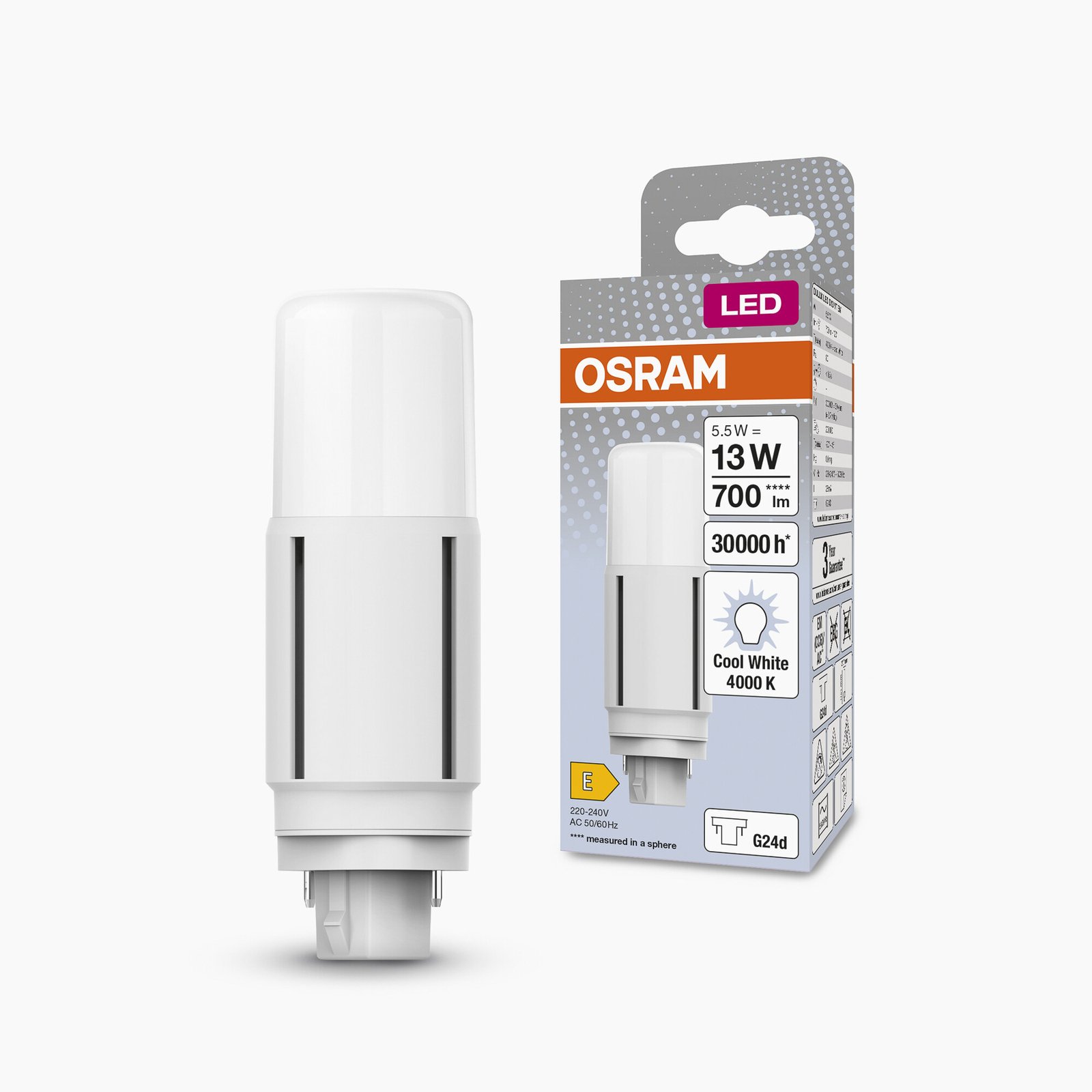 OSRAM Dulux LED-Lampe G24d D13 VT EM/AC 5,5W 840