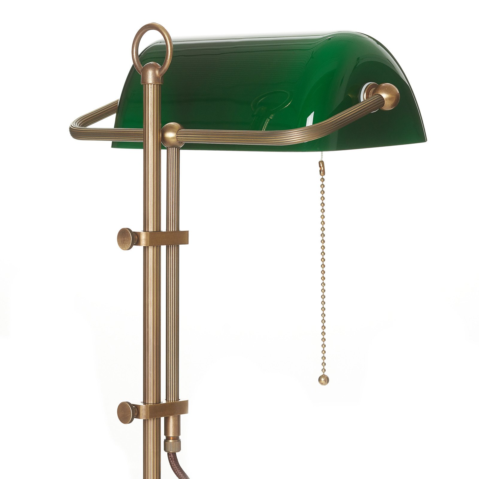 Berliner Messinglampen TULSI lampa reală de bancher - Camera de zi / sufragerie - Antichitate - verde alamă - Sticlă