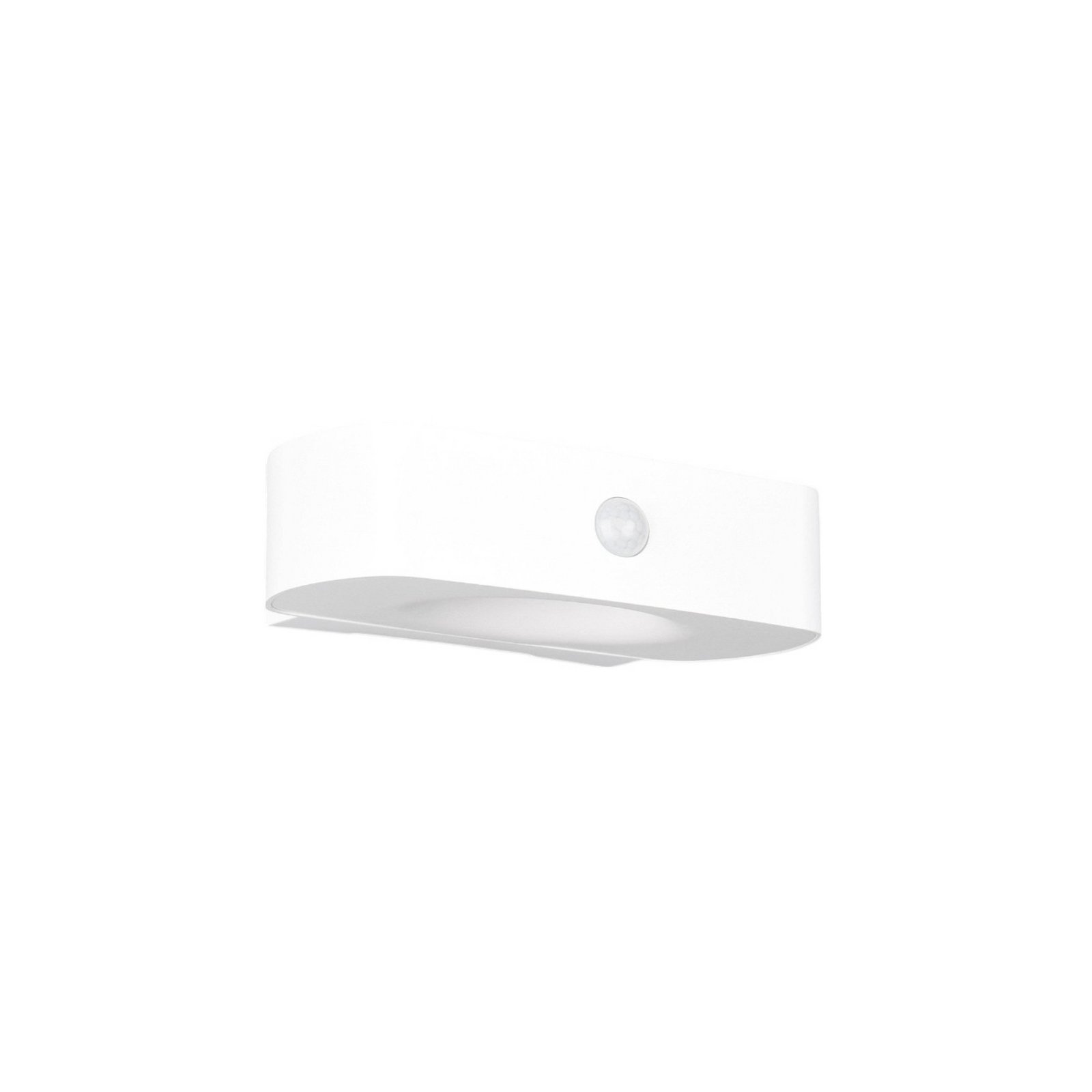 Bilbao solar wall light, white, height 6 cm, sensor, up/down