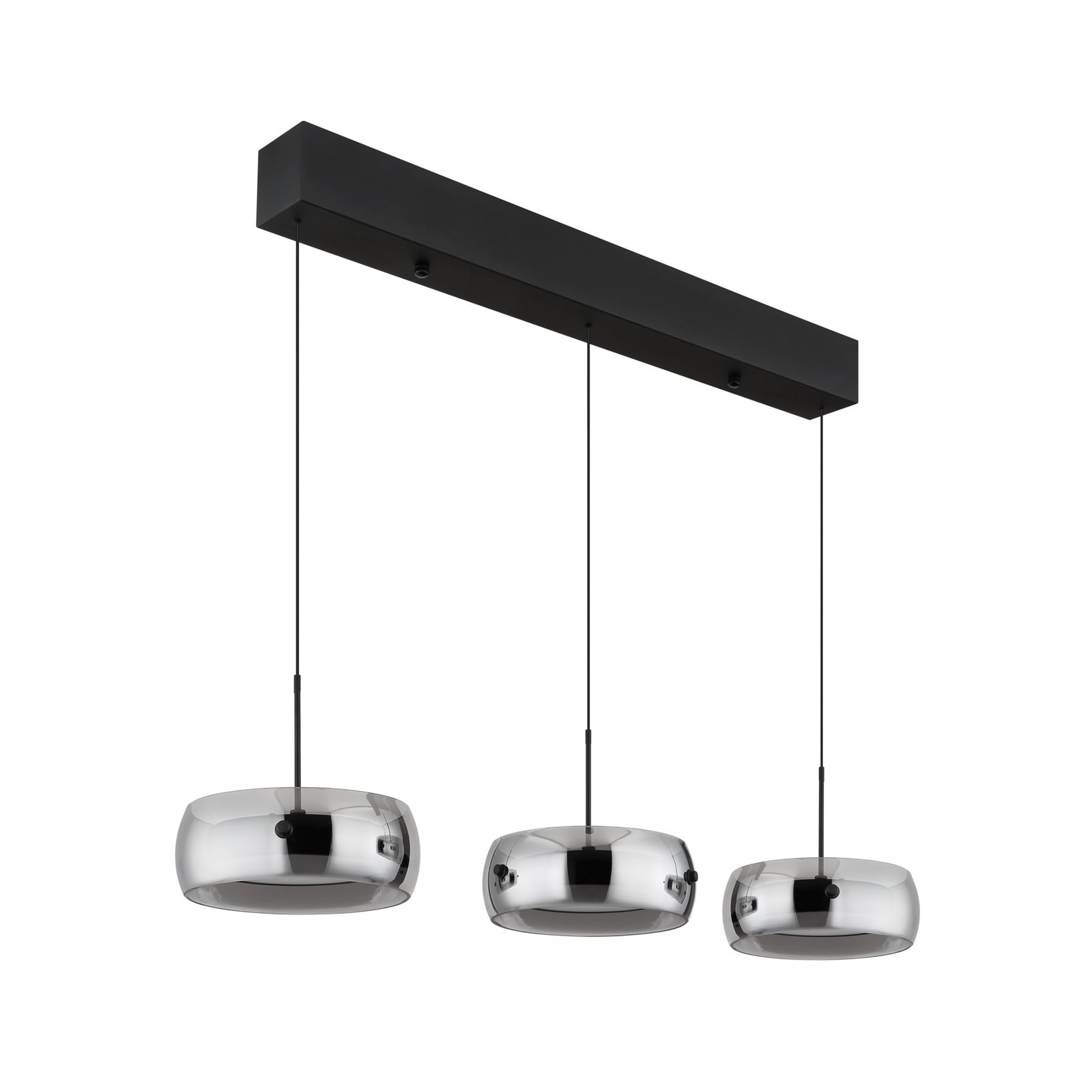 Livion LED lógó világítás, füstszürke/fekete, üveg, 85 cm Livion LED lógó világítás, füstszürke/fekete, üveg, 85 cm