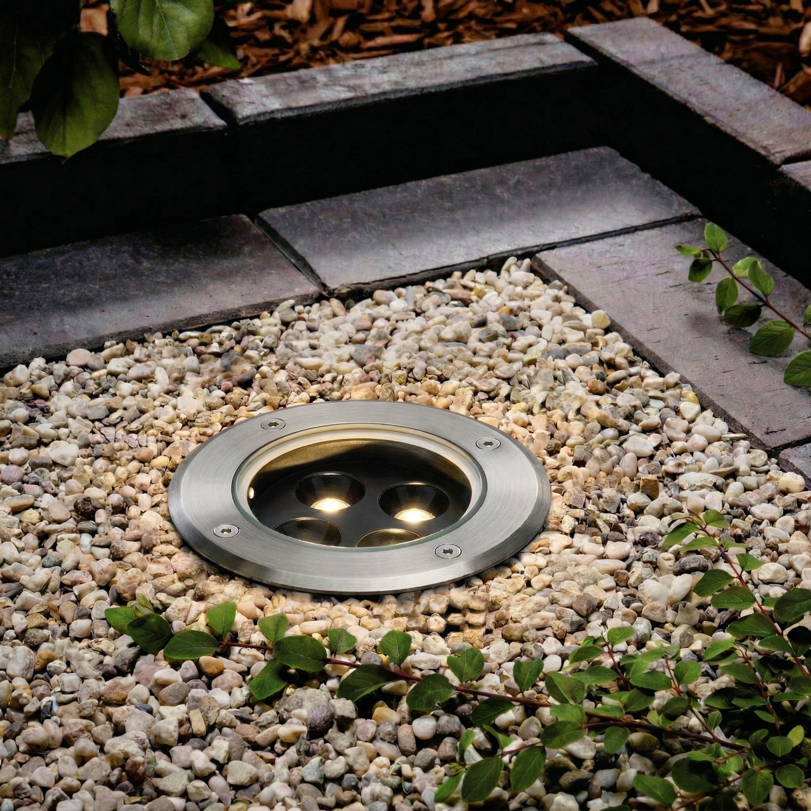 Arcchio LED bodové svietidlo na zapustenie do podlahy Thentos, Ø 12 cm, 40°,