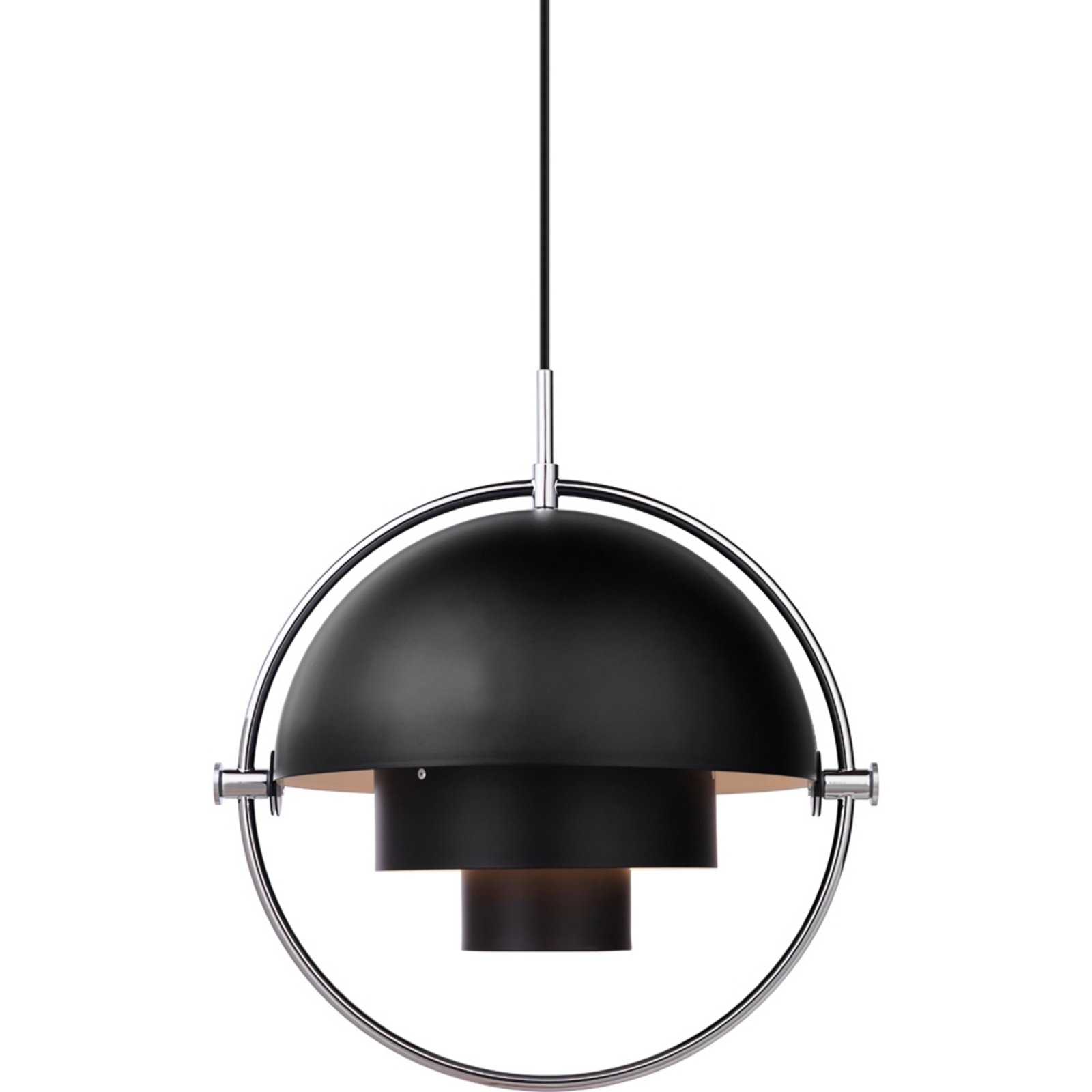 Multi-Lite Závěsné Světlo ø36 Chrome/Black - GUBI