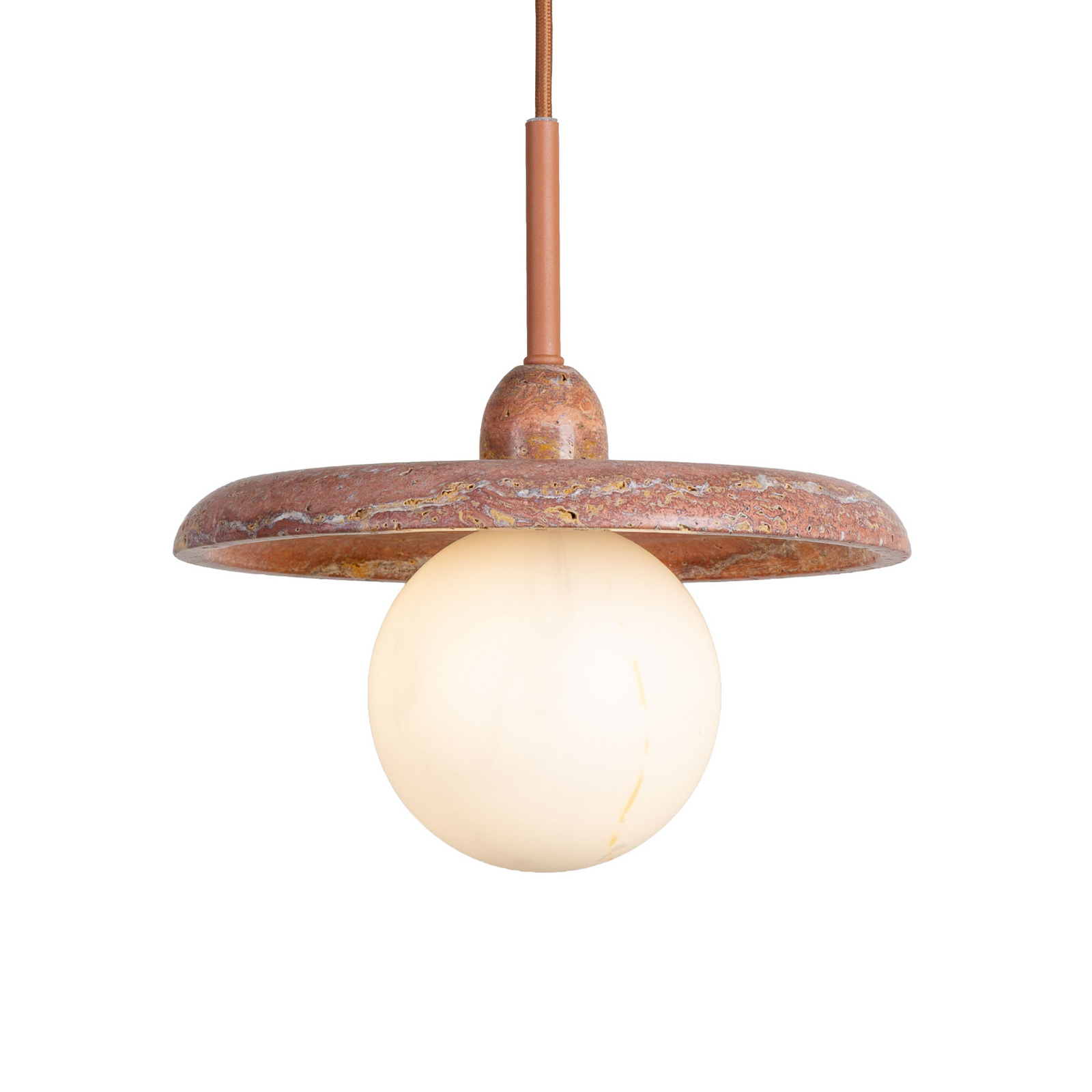 IT'S ABOUT ROMI – żyrandol Tivoli, Ø 25 cm, kolor terra, trawertyn