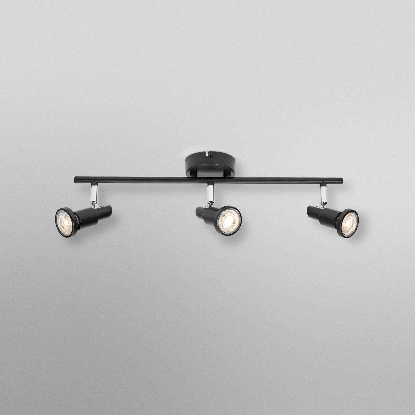 Reflektor sufitowy OSRAM, czarny, 3-punktowa, metalowa GU10-LED 927 ściemniany