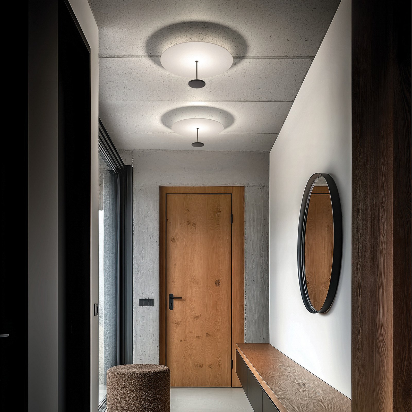 Linea Light Plafonieră LED Stilo_S negru Ø 55 cm - Camera de zi / sufragerie - Modern - negru alb - Aluminiu