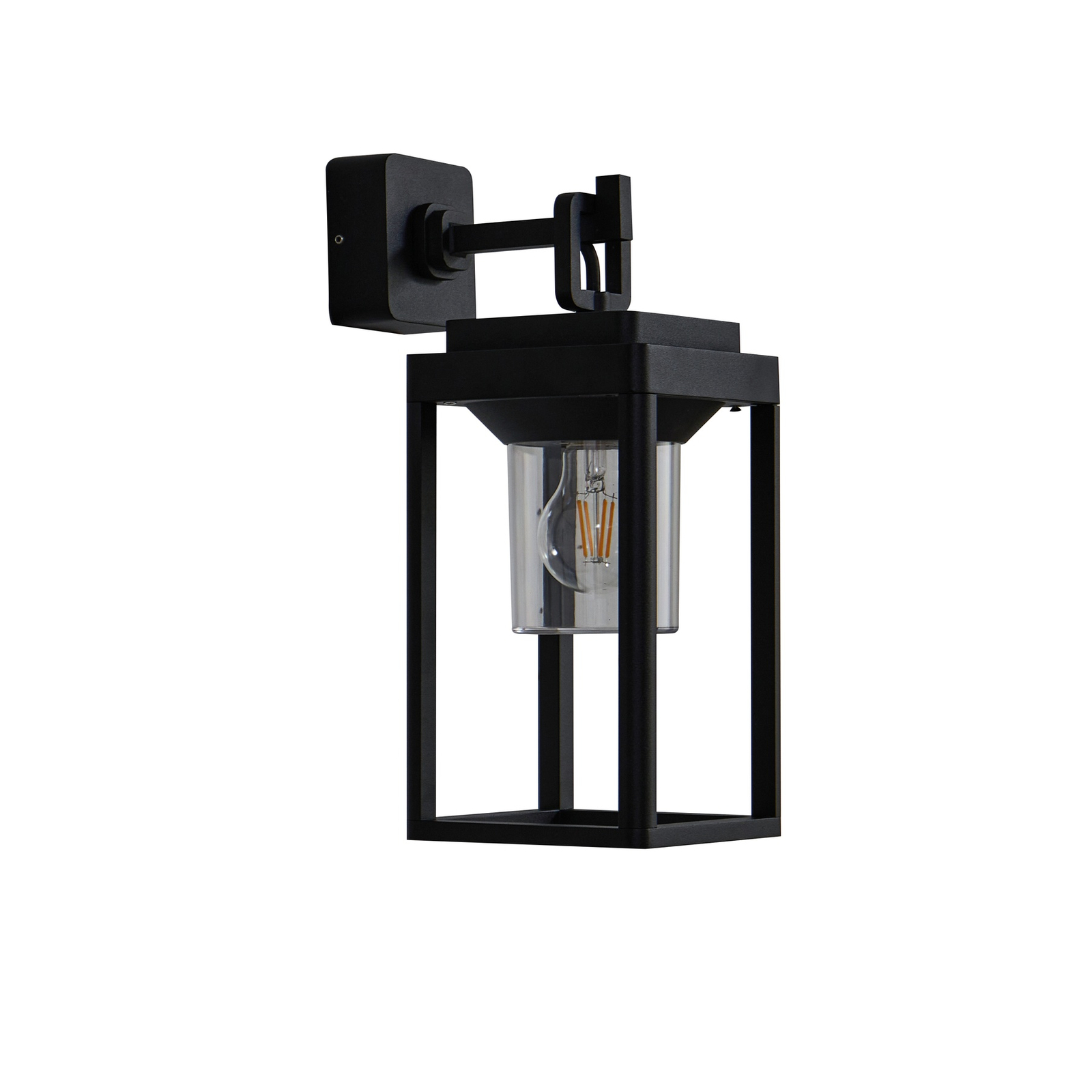 Lucande Milanka buitenwandlamp, zwart, aluminium, 43 cm