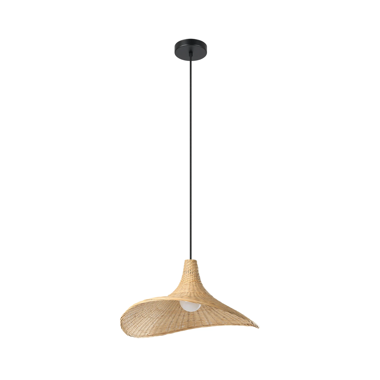 Lampada sospensione Haxey paralume bambù, Ø 50 cm