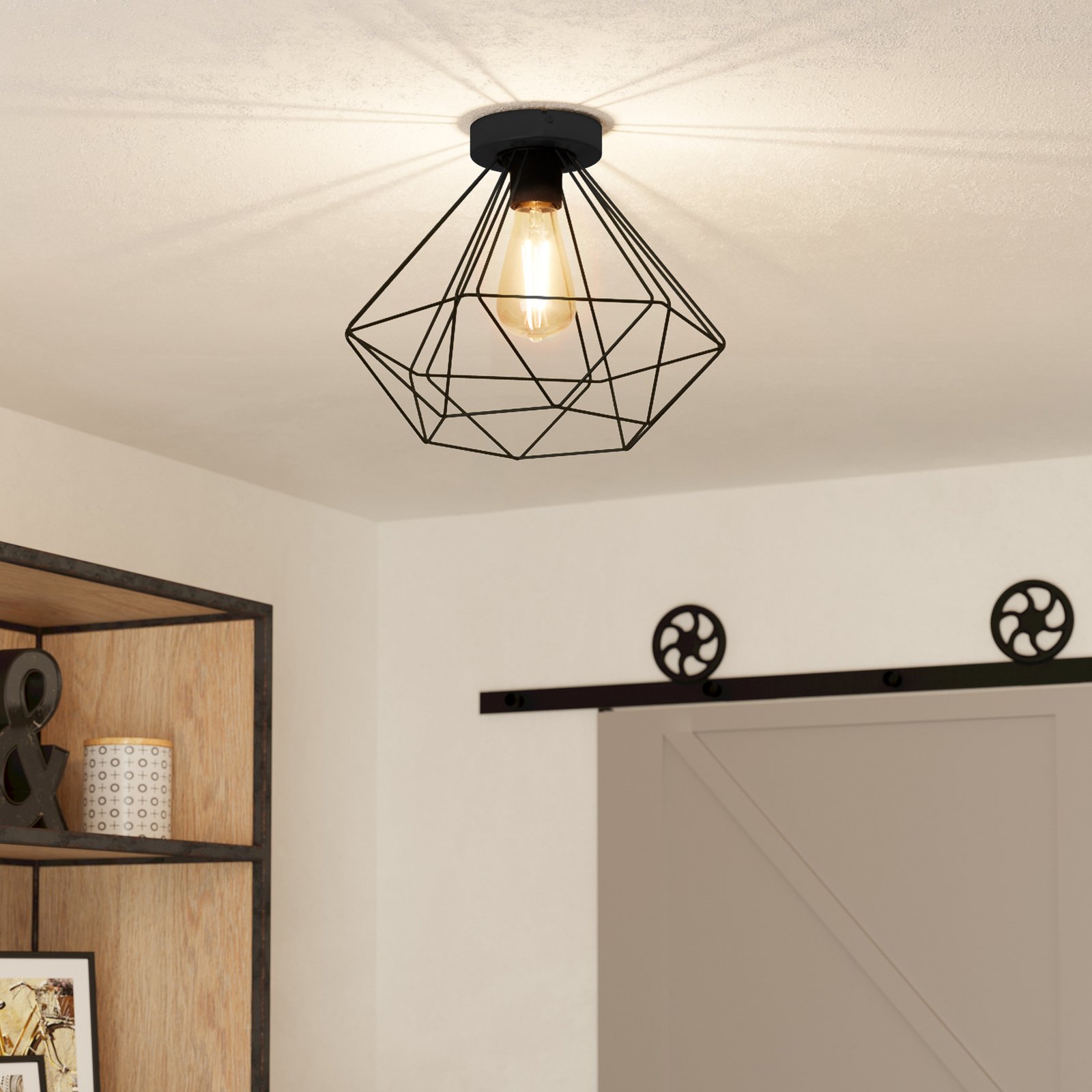 Taklampa Tarbes 1 lampa Ø 32,5 cm svart