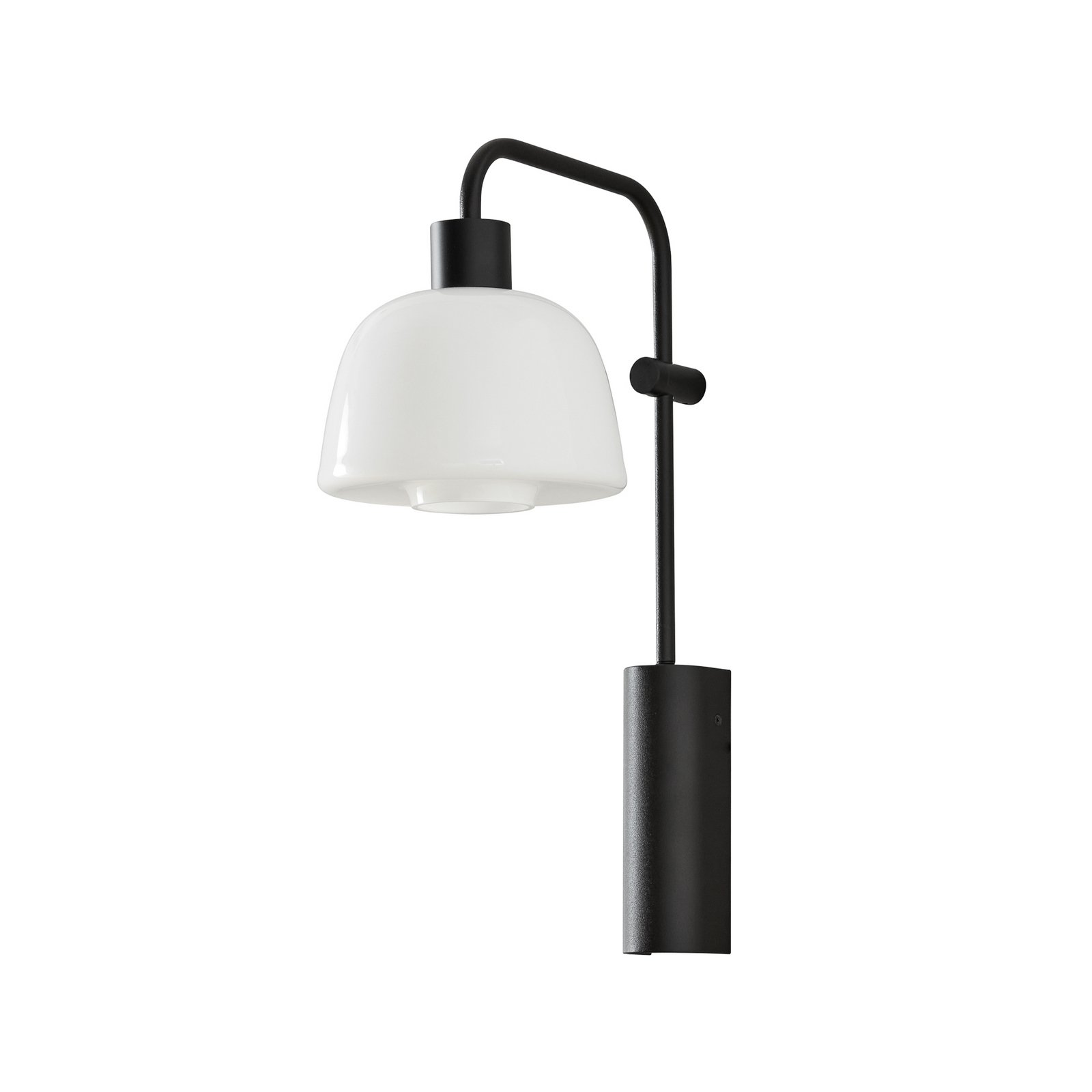 Aplique de pared LED Bover Drep A/04, blanco, cristal, negro, 2700 K