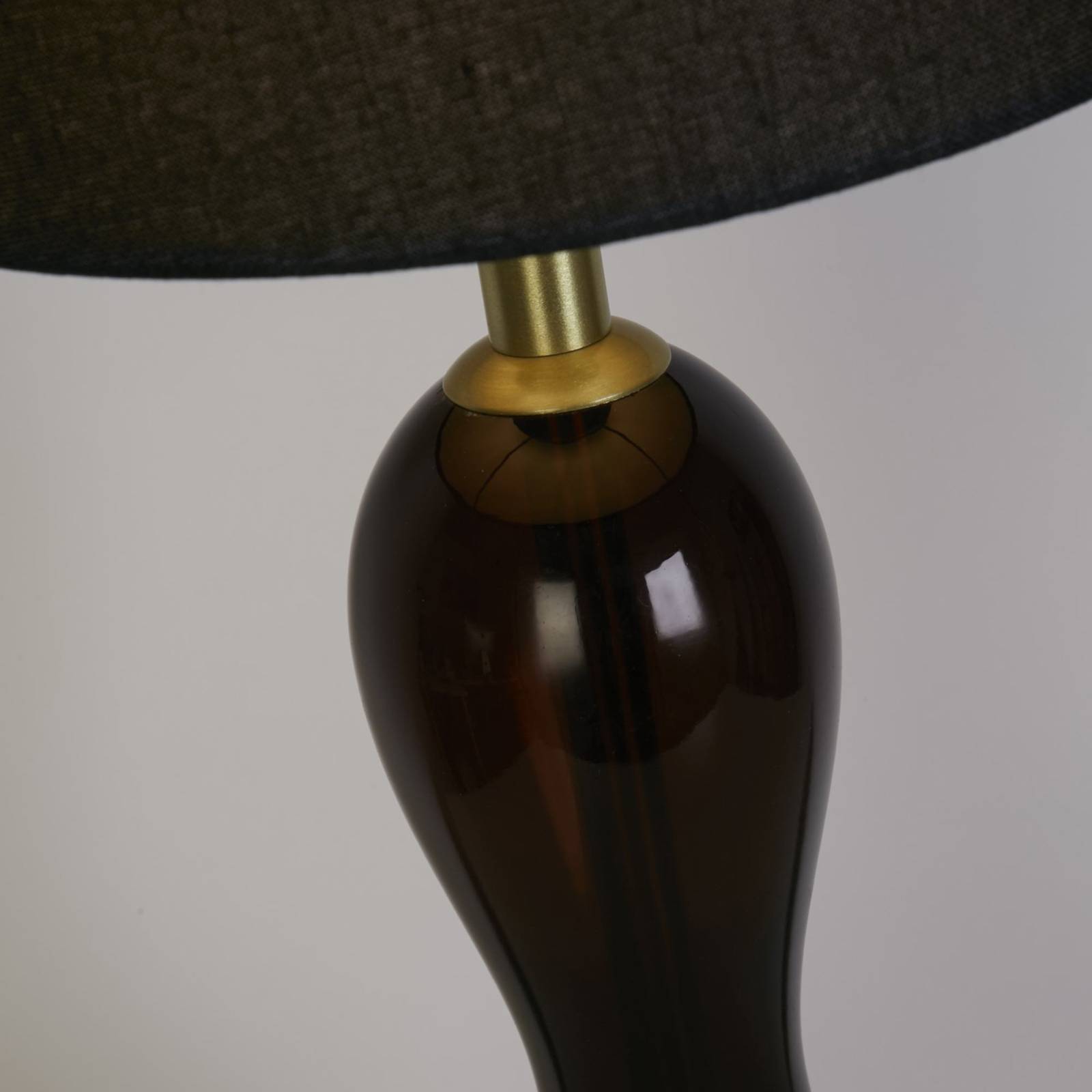 Tischlampe Marakesh schwarz/rauchgrau Höhe 67 cm Textil/Glas günstig online kaufen