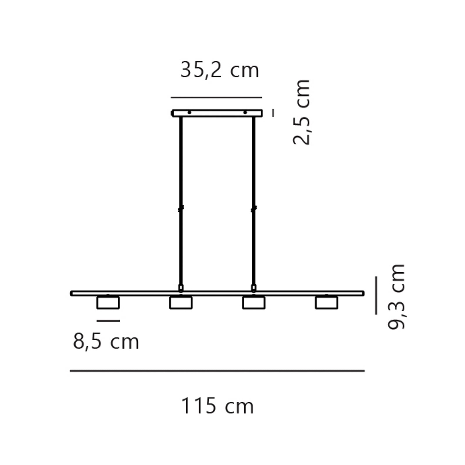 LED-Pendelleuchte Clyde, vierflammig, gerade