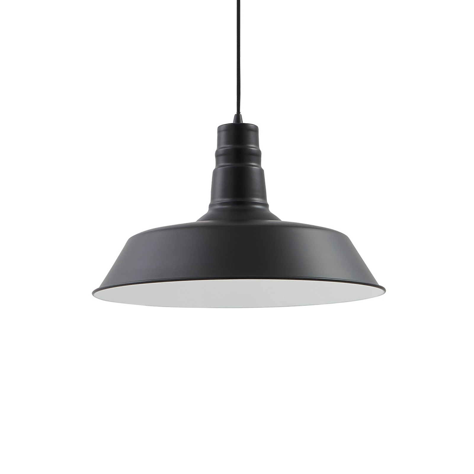 Hanglamp Lindby Laylan, zwart/wit, Ø 46 cm, metaal