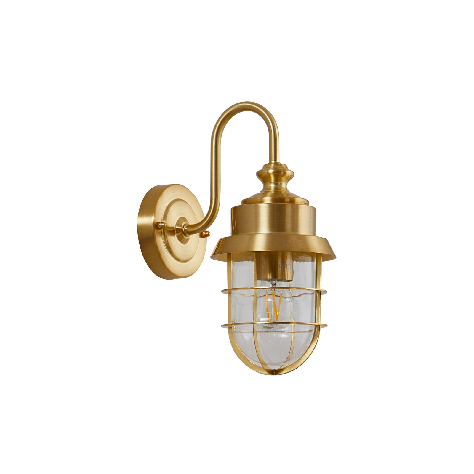 Lindby outdoor wall light Adalie, brass, stainless steel