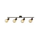 Spot pour plafond Dance, 4 lampes, noir, métal, E27, 79 cm