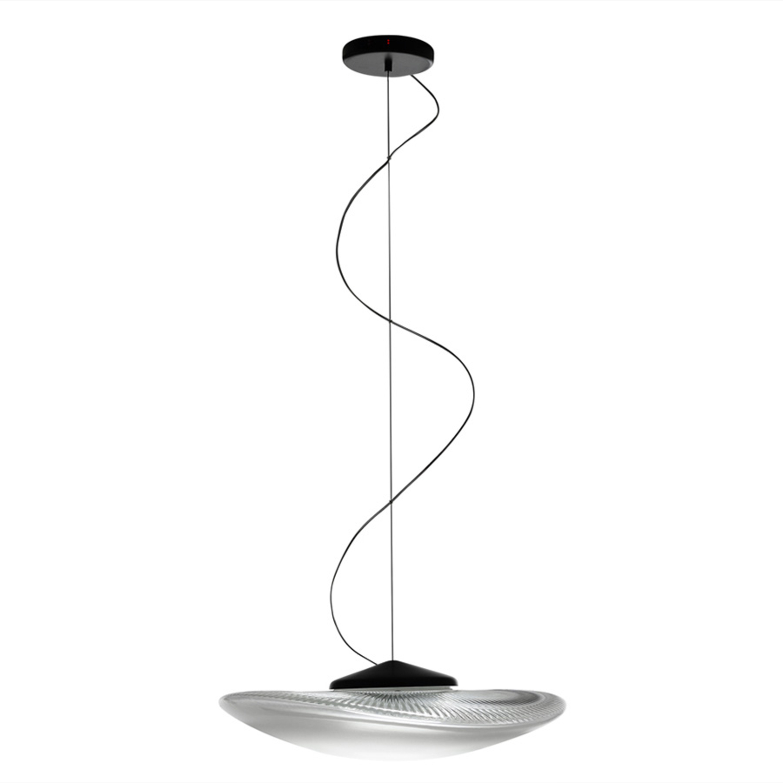 Speelse glazen hanglamp Loop met LED, 3000K