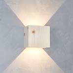 LeuchtNatur Candeeiro de parede exterior Cubus LED, pinho suíço