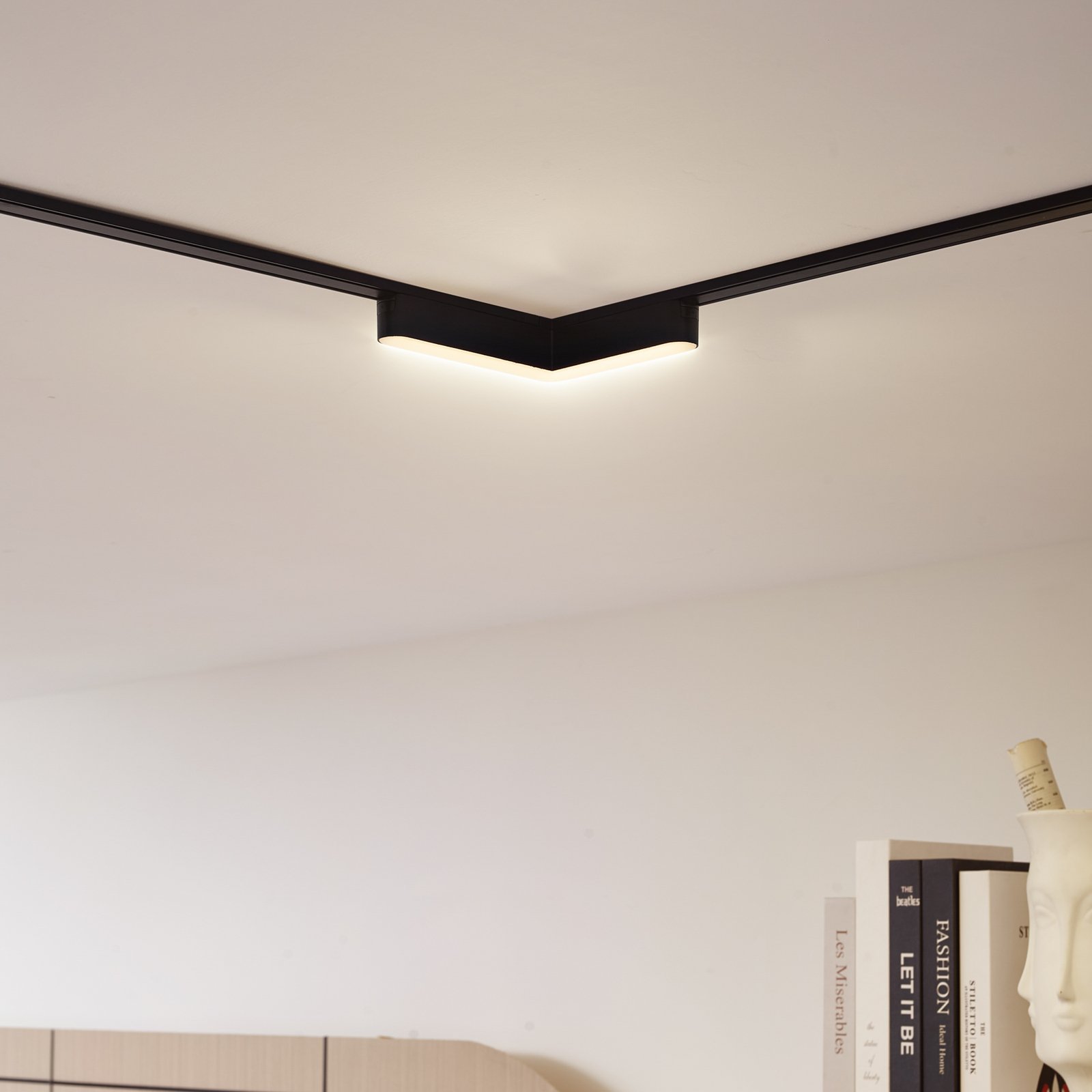 Lindby LED-Leiste 48 V Lumaro, schwarz, L-Form, Kunststoff