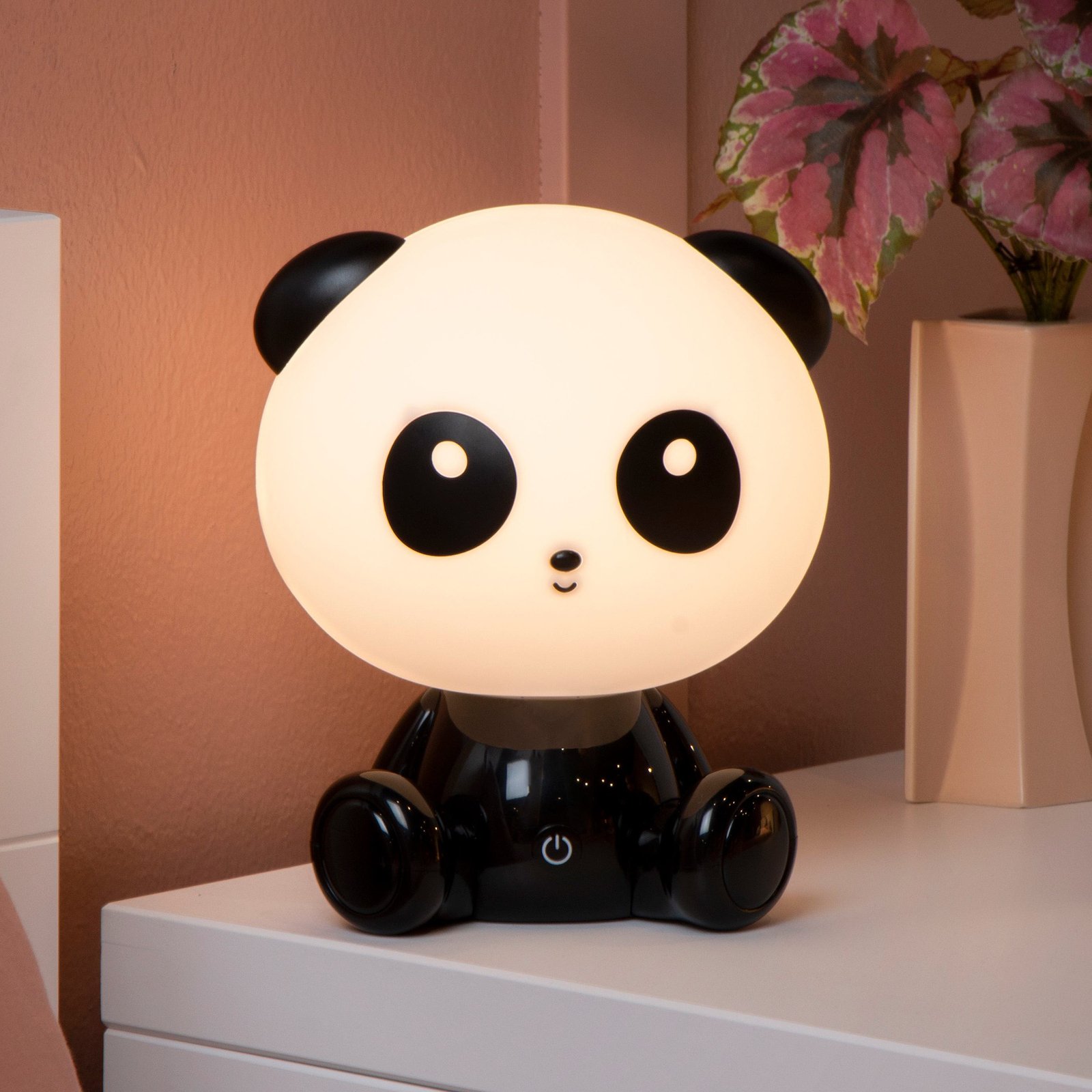 Lampe de table pour enfants Dodo Panda, noir/blanc, intensité variable, ABS