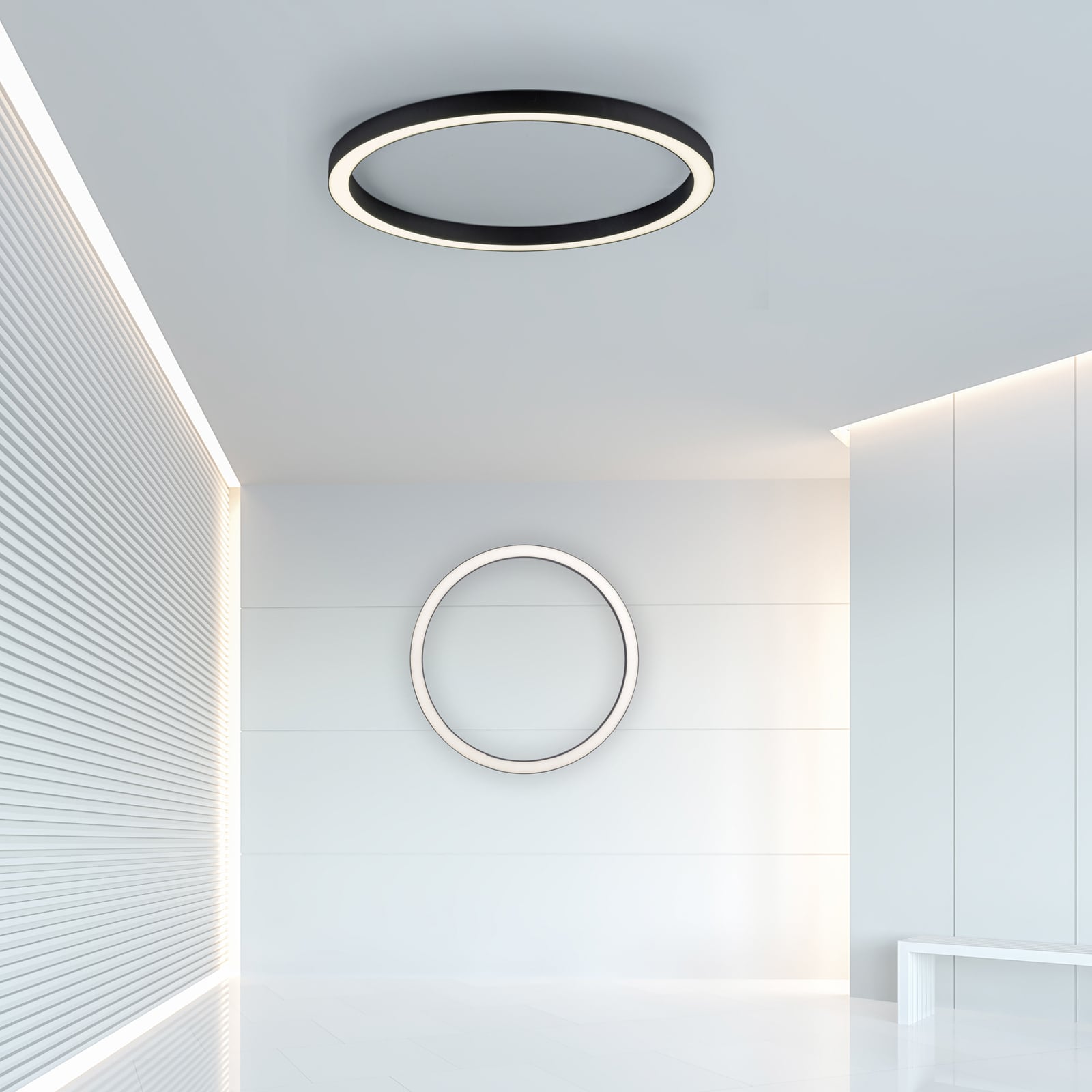 Plafonnier LED Lines Round, Ø 70 cm, graphite, CCT - PURE Plafonnier LED Lines Round, Ø 70 cm, graphite, CCT - PURE