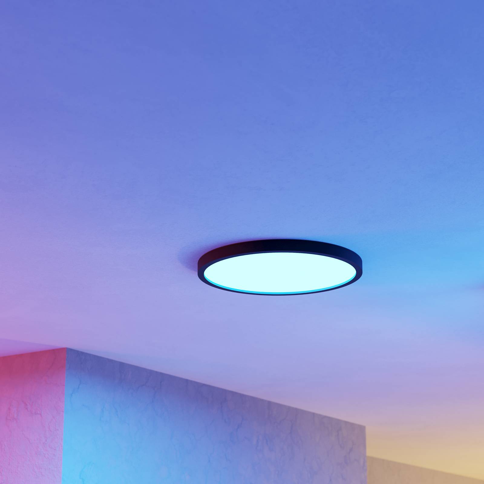 EGLO connect Oprawa natynkowa LED Fueva 6-Z, czarna, Ø38cm