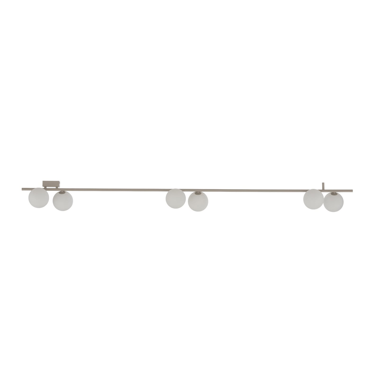 Deckenleuchte Imelo, creme, 6-flammig, Glas, Länge 200 cm