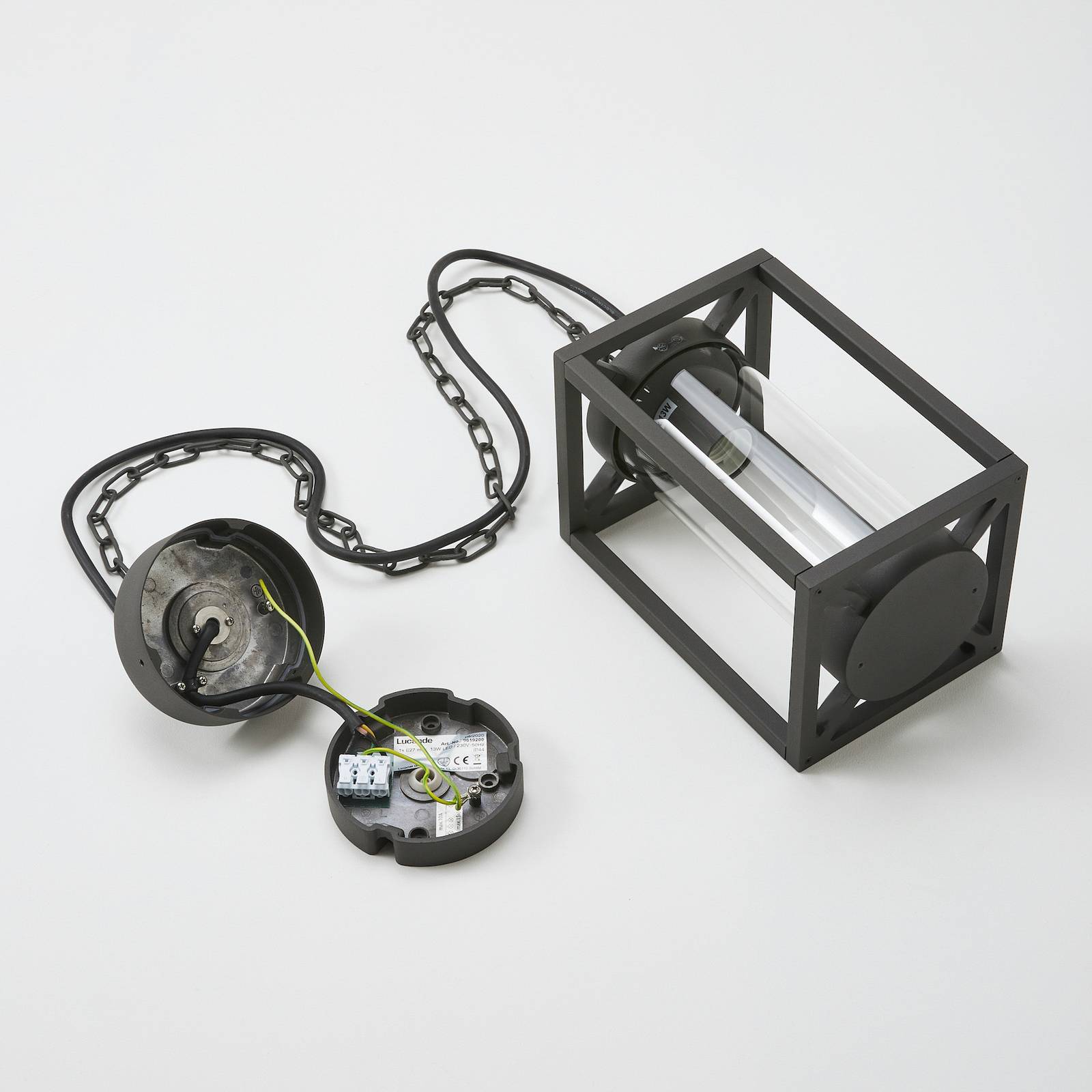 Lucande lampa wisząca zewnętrzna Ferda, 25 cm, antracyt, IP44