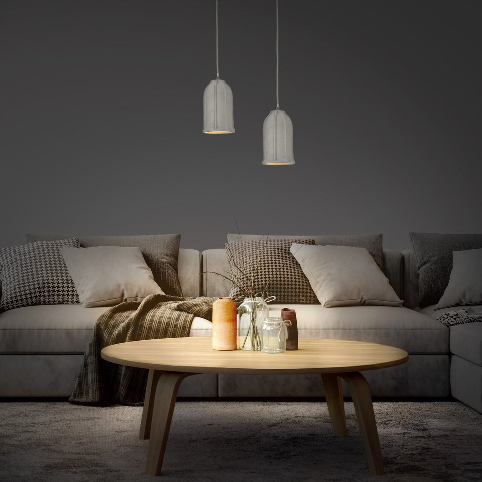 LEDVANCE Concrete Sim pendant light, concrete, dark grey