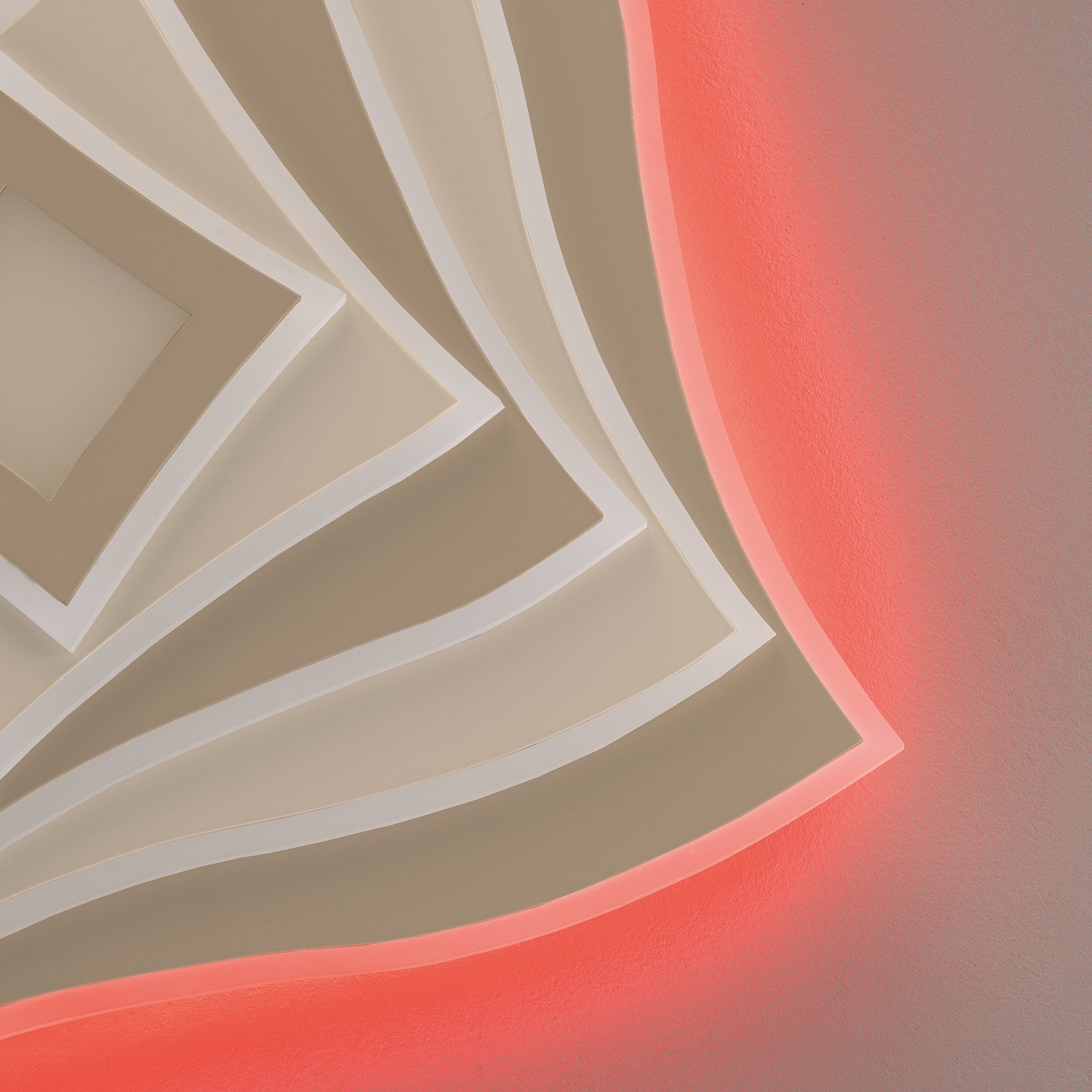 Lámpara LED de techo HERO, gris claro, 50 x 50 cm, control remoto CCT atenuable Lámpara LED de techo HERO, gris claro, 50 x 50 cm, control remoto CCT atenuable