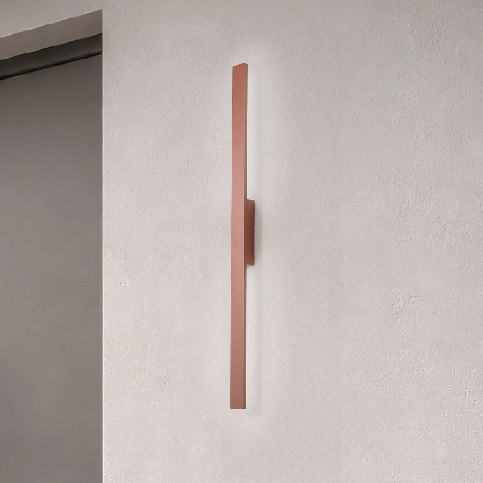 LED-Wandleuchte Demi M, ziegelrot, Alu, Höhe 100 cm, IP54 günstig online kaufen