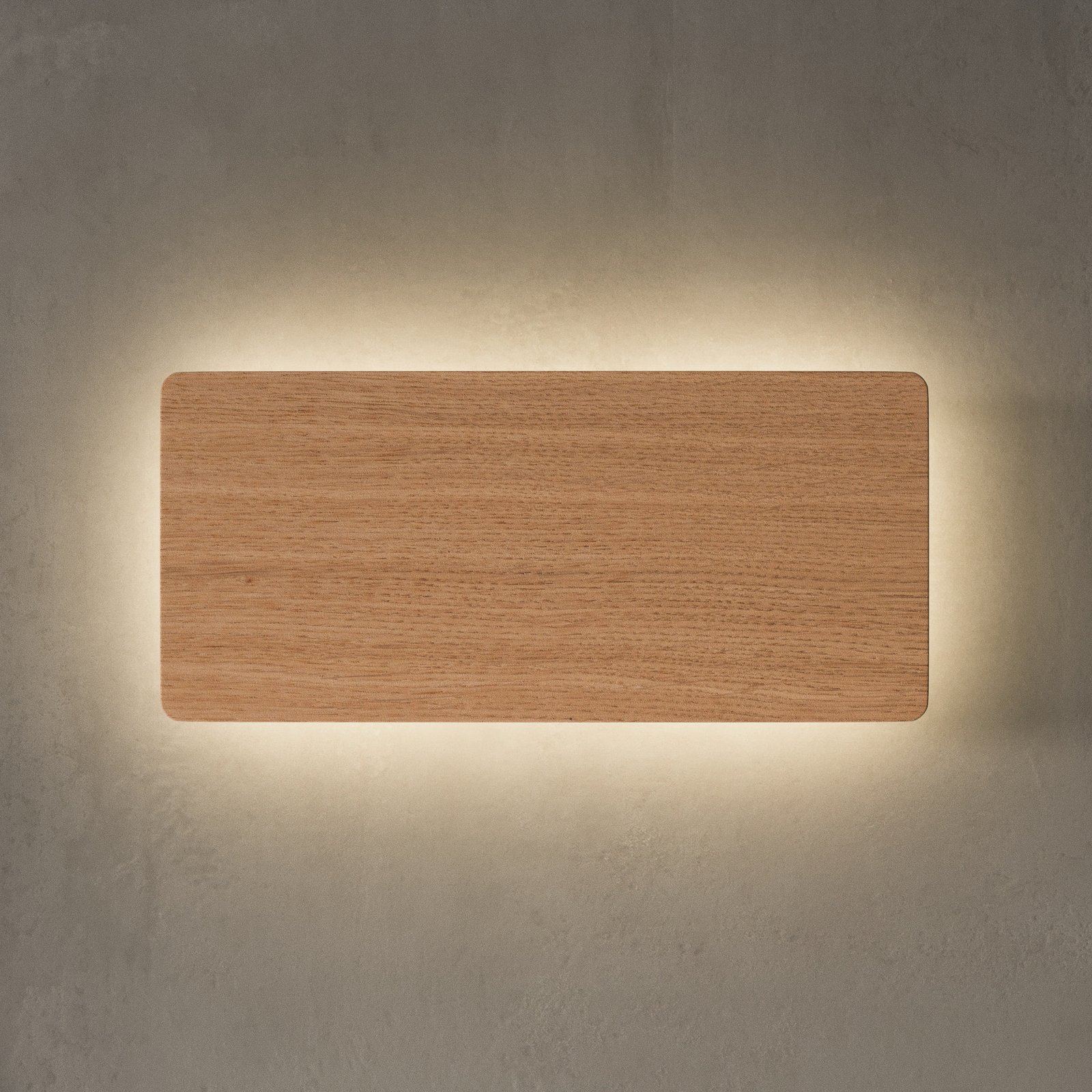 Envostar Tavola wall light, oak, 35 x 16 cm