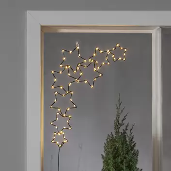 LED-Dekoleuchte Holzsilhouette Häuser, weiß