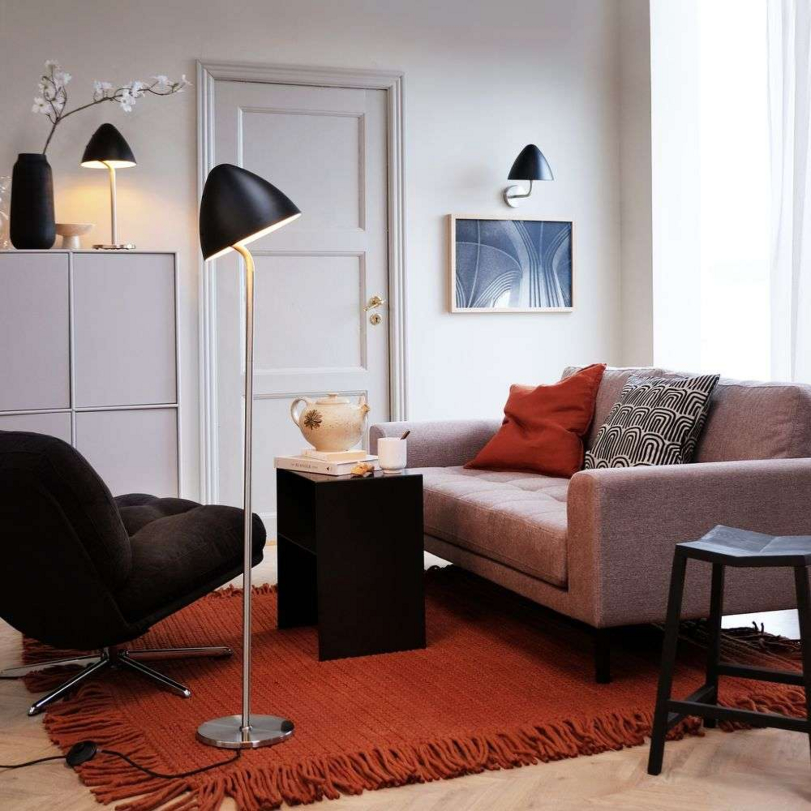 Oulu Lampadar Black/Brushed Steel - DybergLarsen