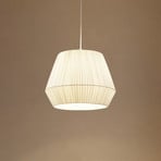 Lampa wisząca Vitore, Ø 40 cm, tekstylna, biała
