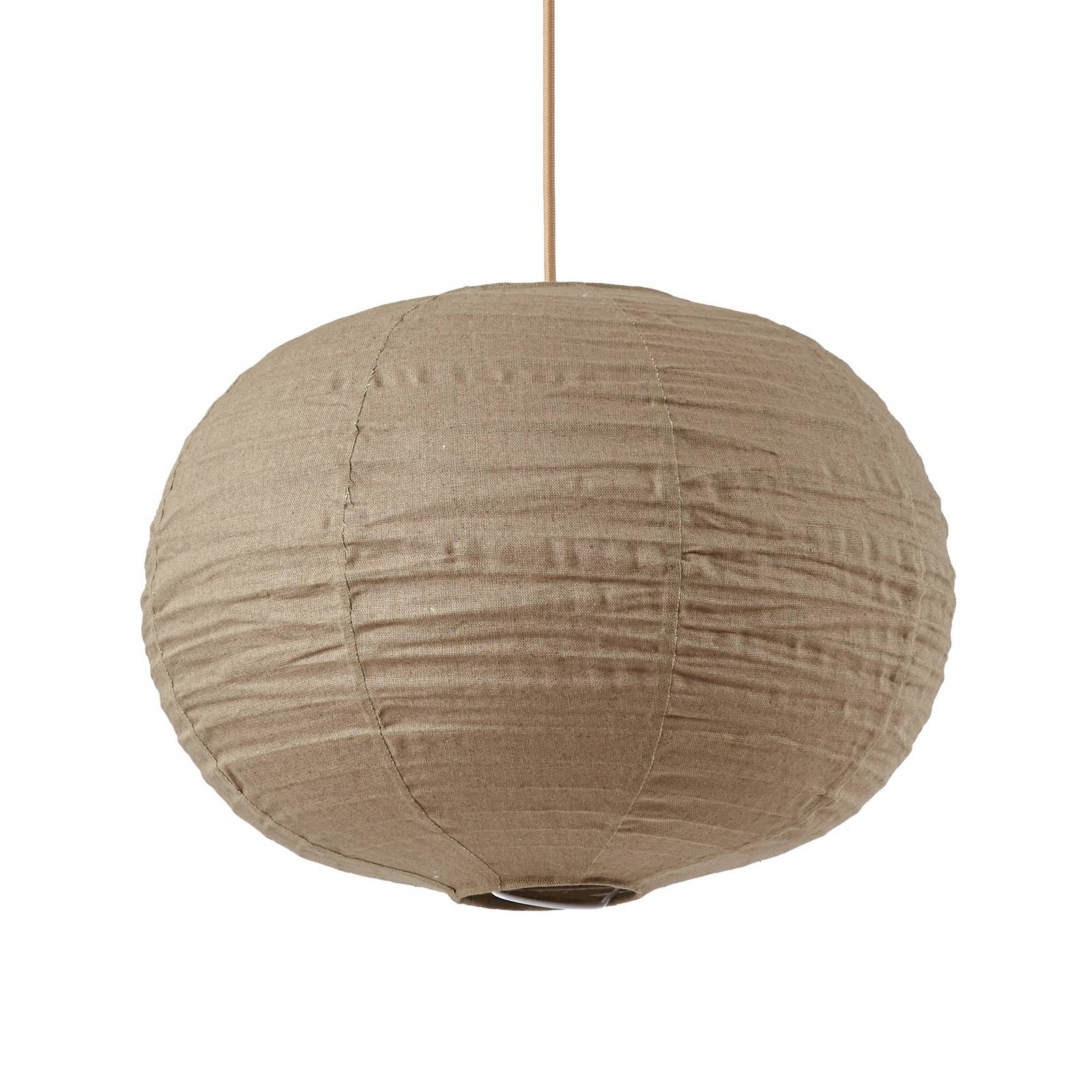 Żyrandol Lindby „Autumn”, kolor taupe, Ø 40 cm, len, kulista