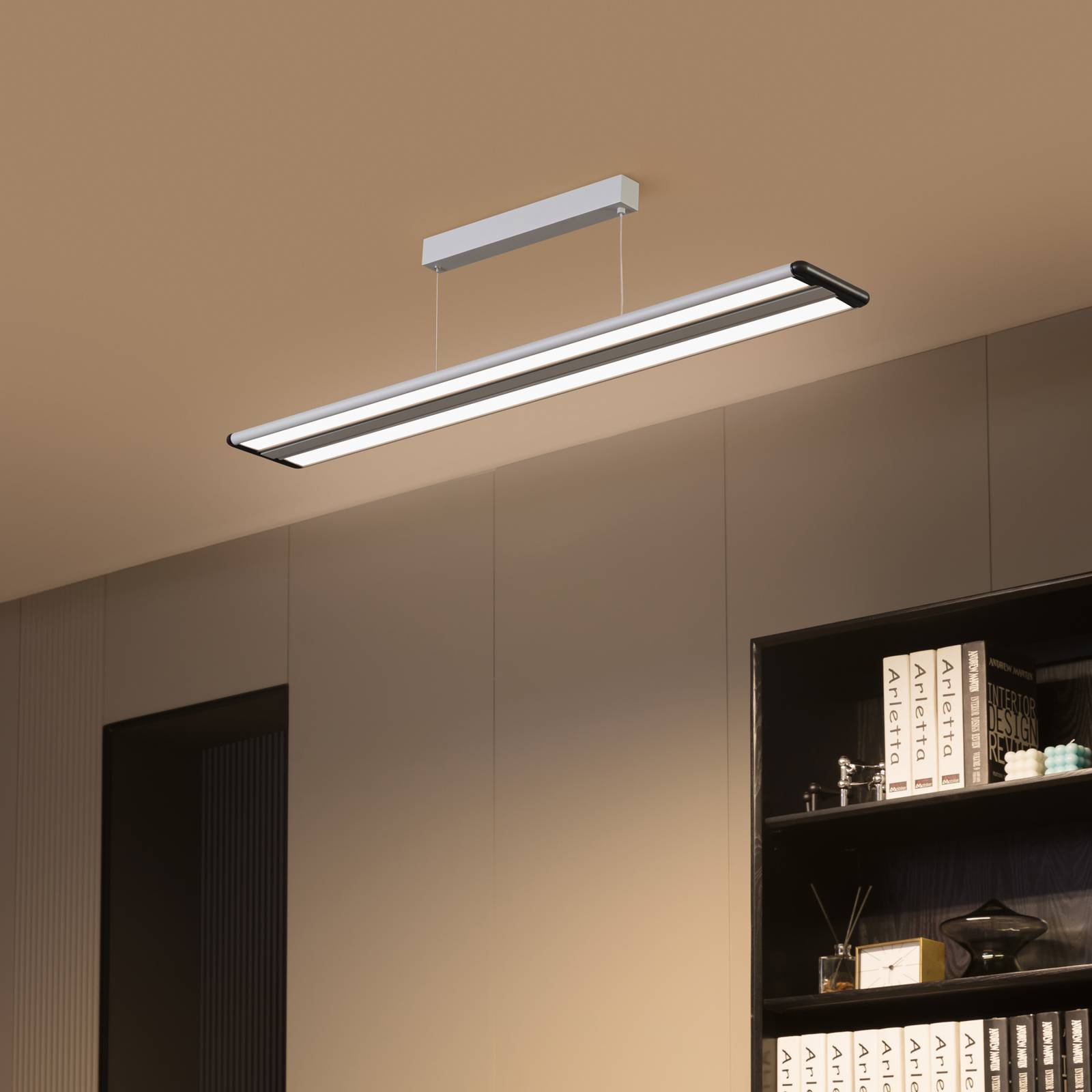 Prios Zyair LED-pendellampe i sølv aluminium plast