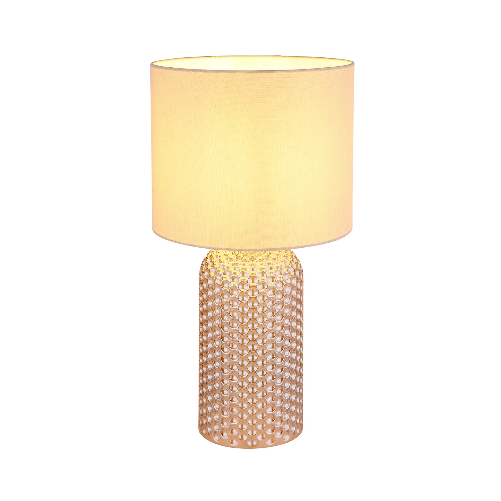 Lampe de table Sofia, couleur crème, hauteur 50 cm, tissu/verre