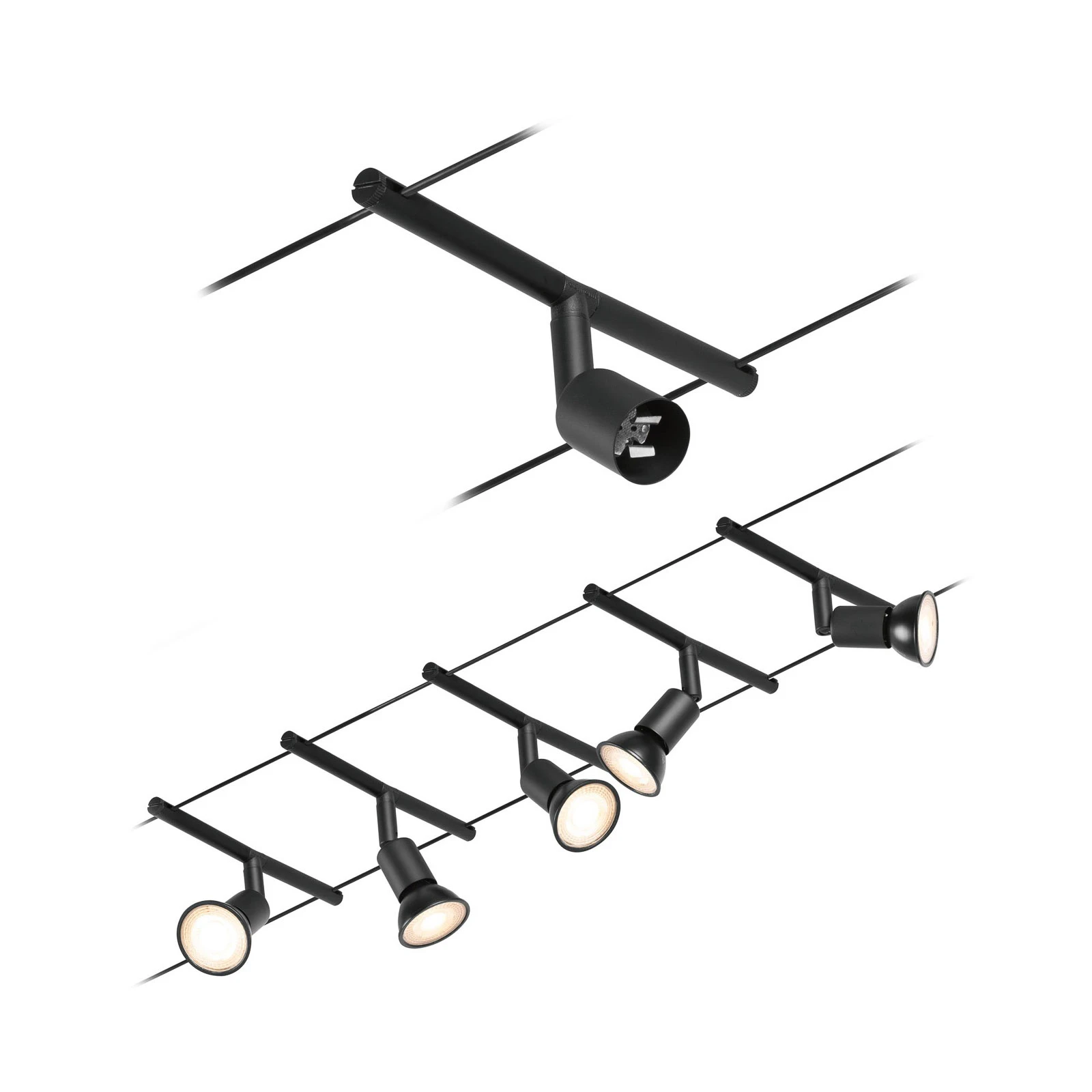 Paulmann Wire Salt kabelsysteem 5-lamps 5 m zwart