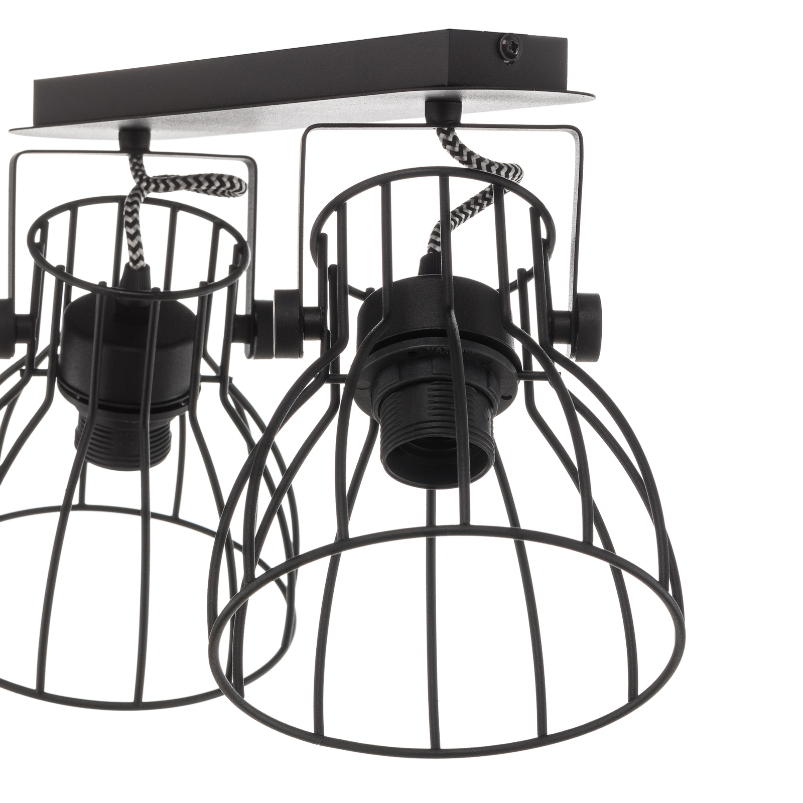 Alano taklampe, svart, versjon med to lyskilder