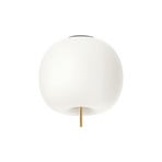 kdln ceiling lamp Kushi, brass/white, Ø 33 cm, glass