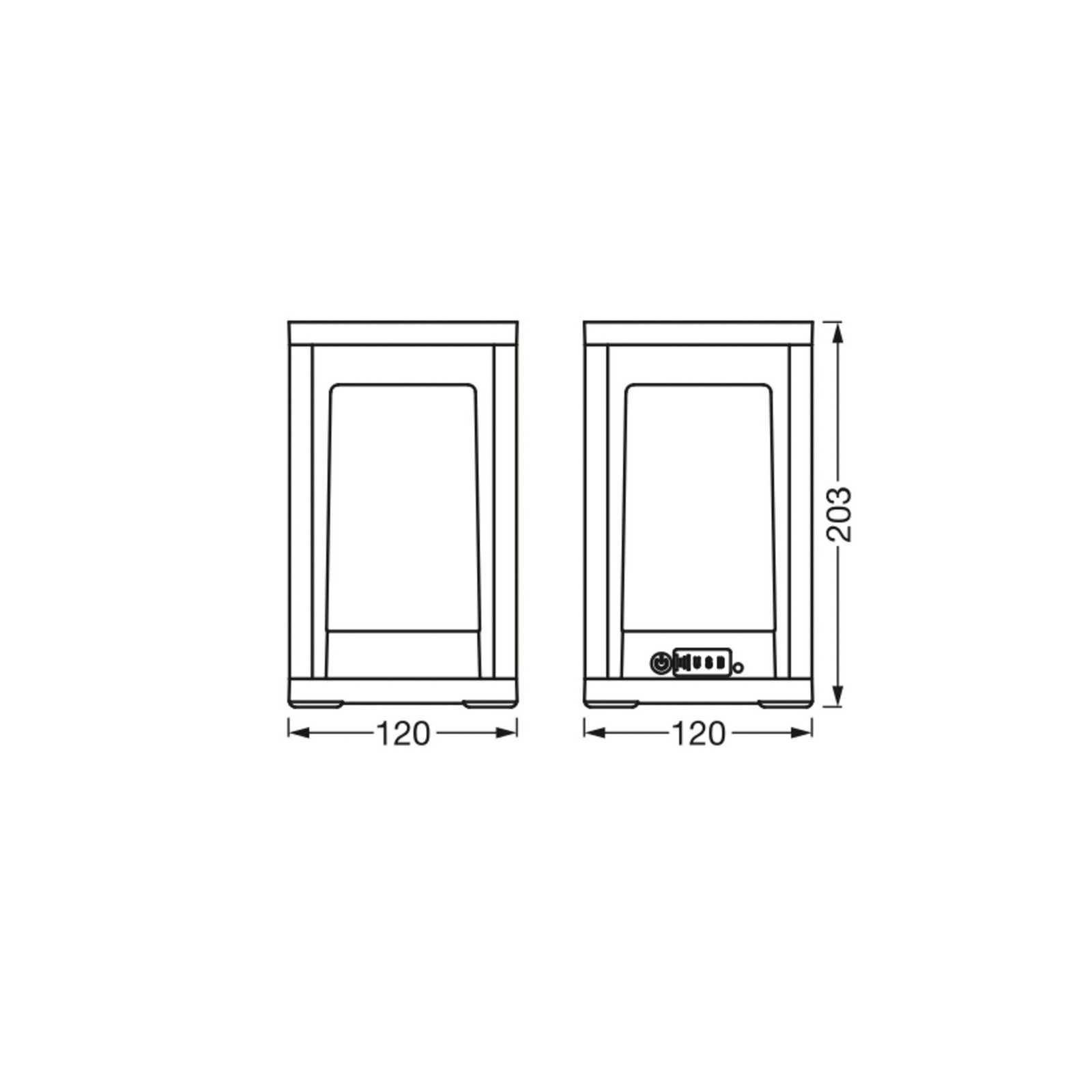 OSRAM SMART+ WiFi LED-Akku-Tischlampe FRAME, dunkelgrau IP44