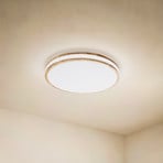 Lindby LED-kattovalaisin Emiva, 50cm, CCT, kaukosäädin, puu