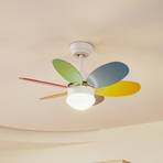 Lindby ceiling fan with light Litur, quiet, Ø 77 cm, E27